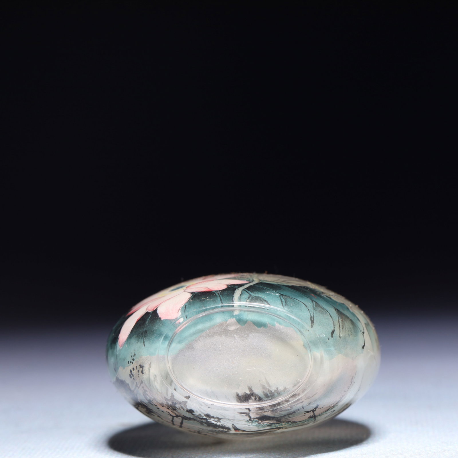 An Exquisite Glass Crane Pattern Snuff Bottle - 8