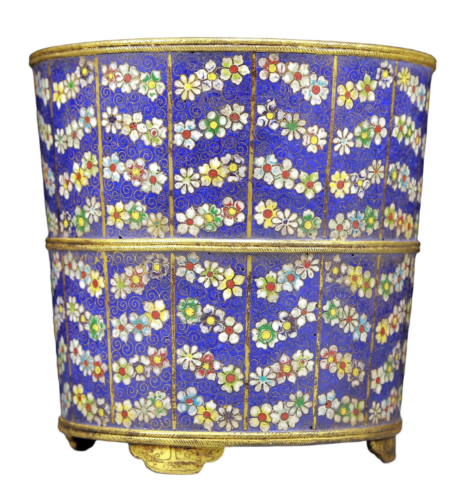 An Exquisite Cloisonne Flower Pattern Brush Pot - 4