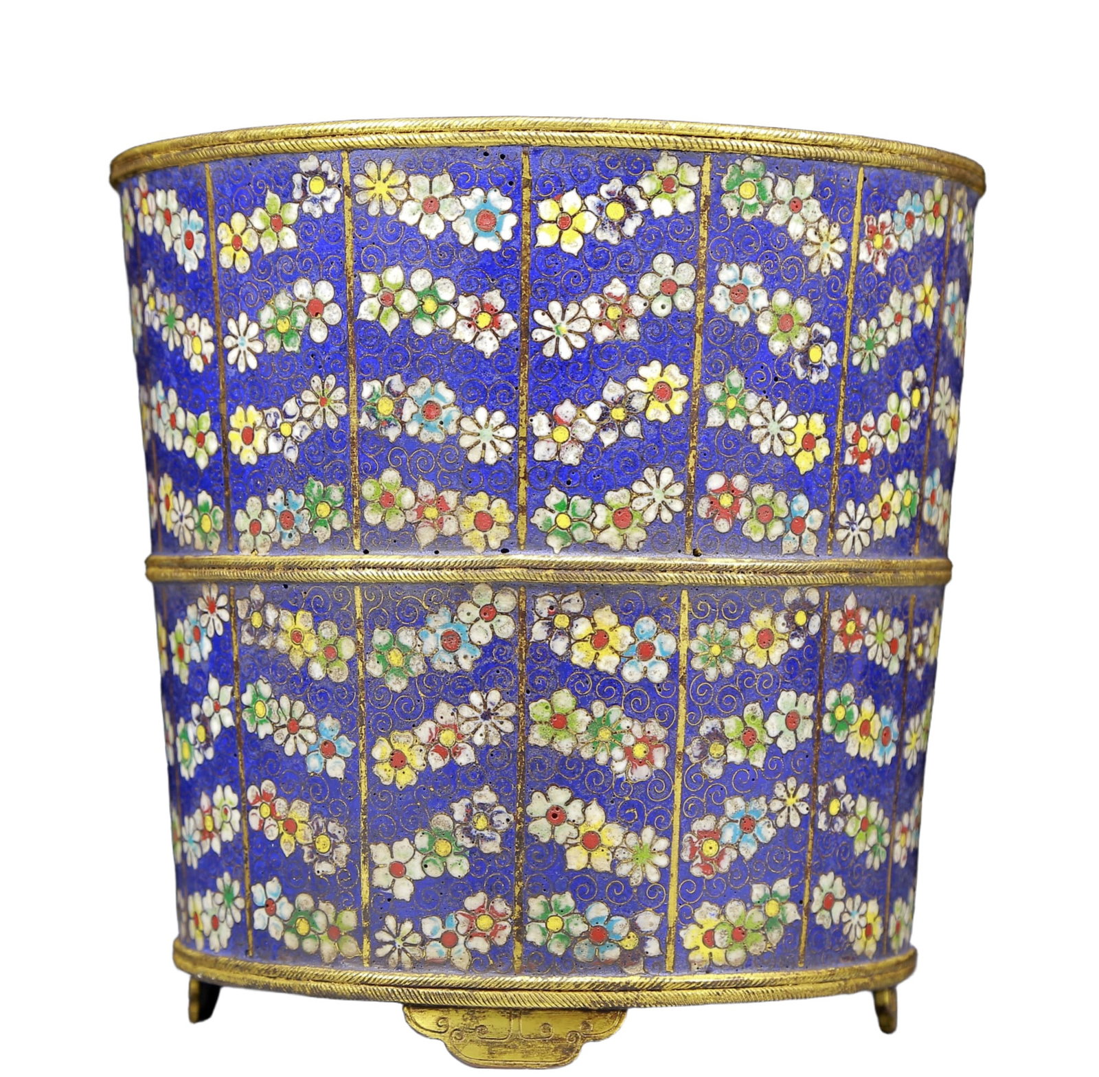 An Exquisite Cloisonne Flower Pattern Brush Pot - 5
