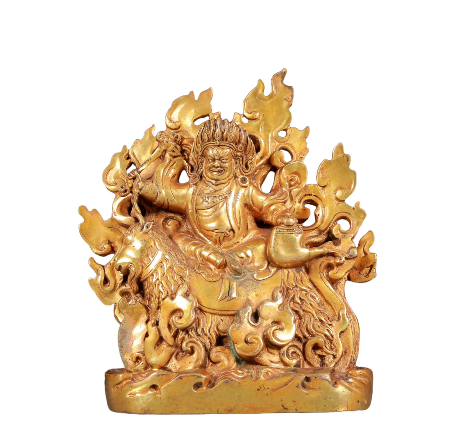 A Solemn Gilt Bronze Statue of Vajra: A Solemn Gilt Bronze Statue of Vajra,Ming Dynasty, China,Size:5.9inx3.3inx8.1in,Weight:2335g 铜鎏金金刚像，明代