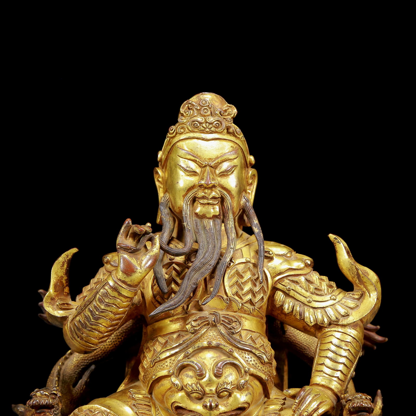 A Solemn Gilt Bronze Statue of Mammon - 2