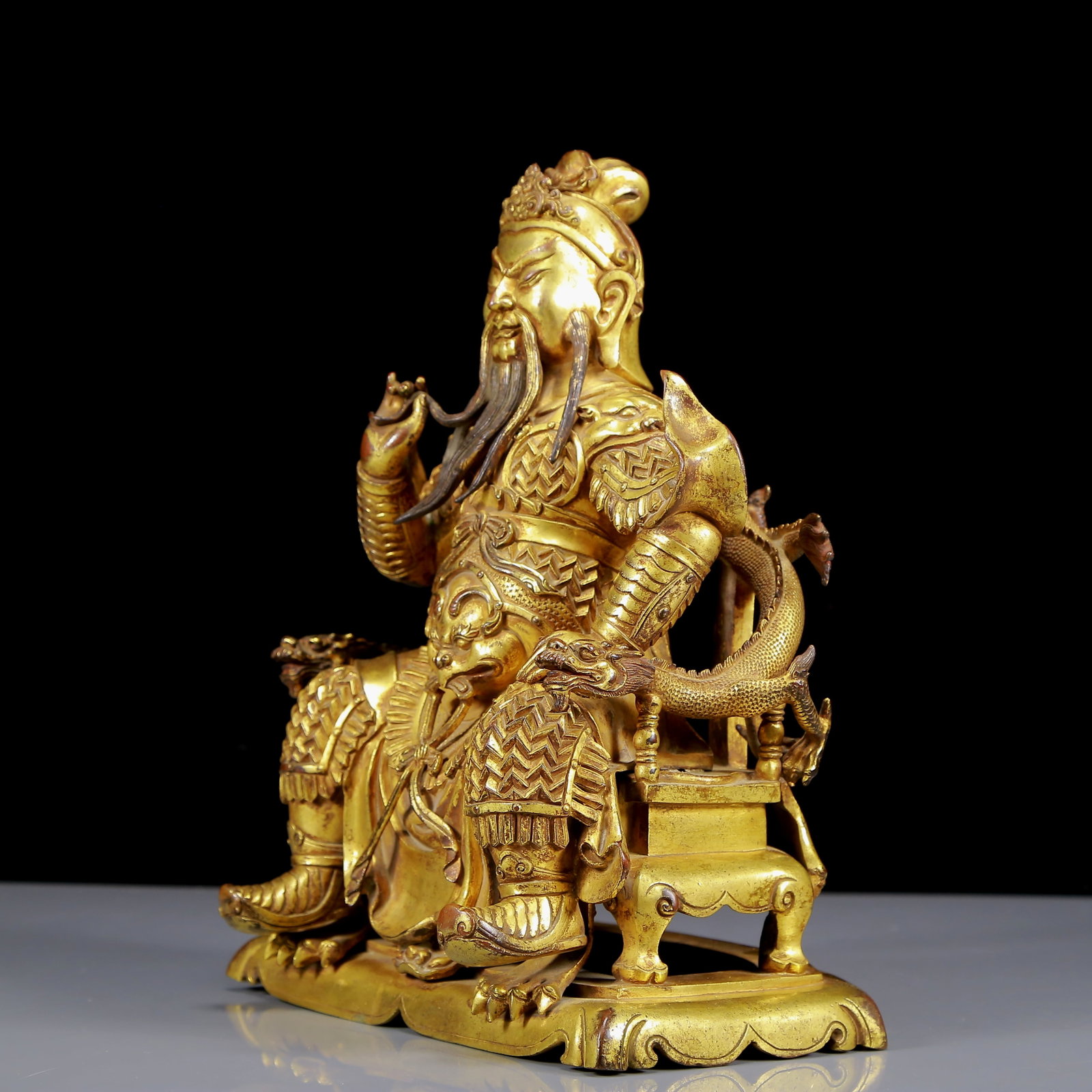 A Solemn Gilt Bronze Statue of Mammon - 4