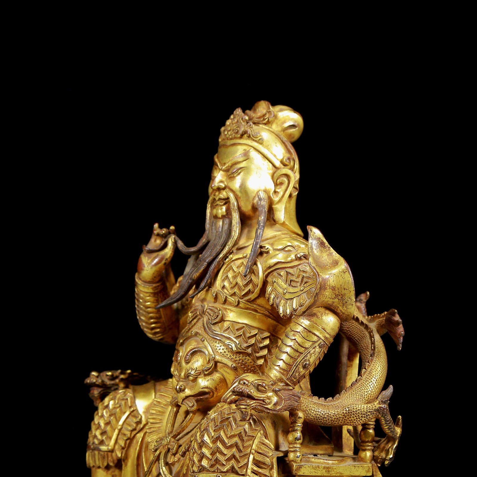 A Solemn Gilt Bronze Statue of Mammon - 5