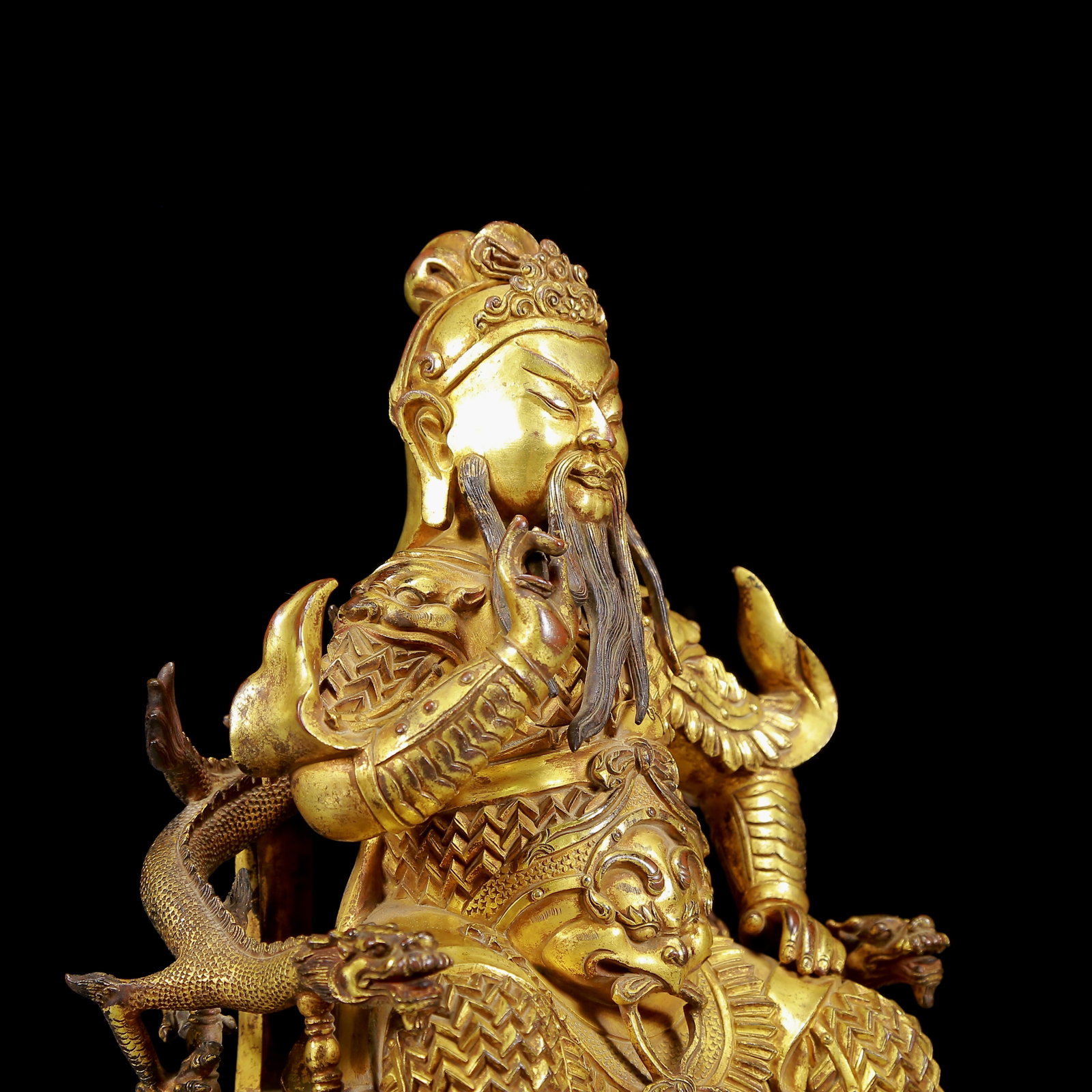 A Solemn Gilt Bronze Statue of Mammon - 7