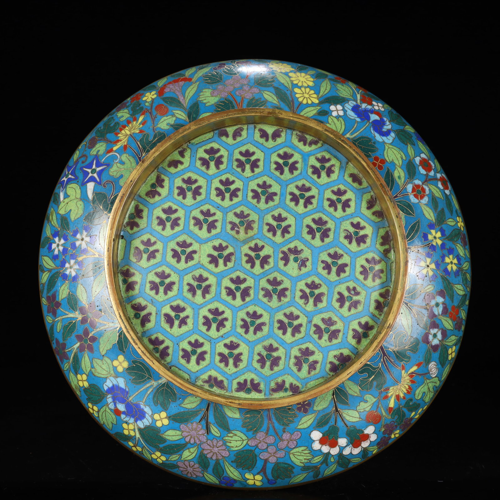 An Exquisite Cloisonne Flower Dragon Pattern Plate - 3