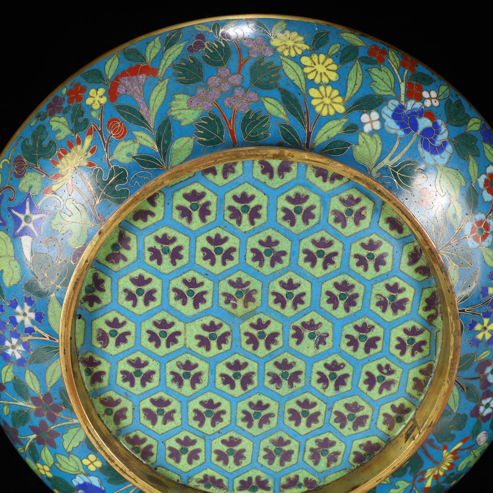 An Exquisite Cloisonne Flower Dragon Pattern Plate - 4