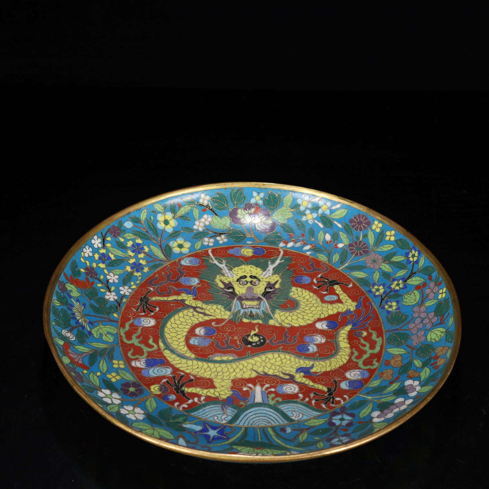 An Exquisite Cloisonne Flower Dragon Pattern Plate - 5