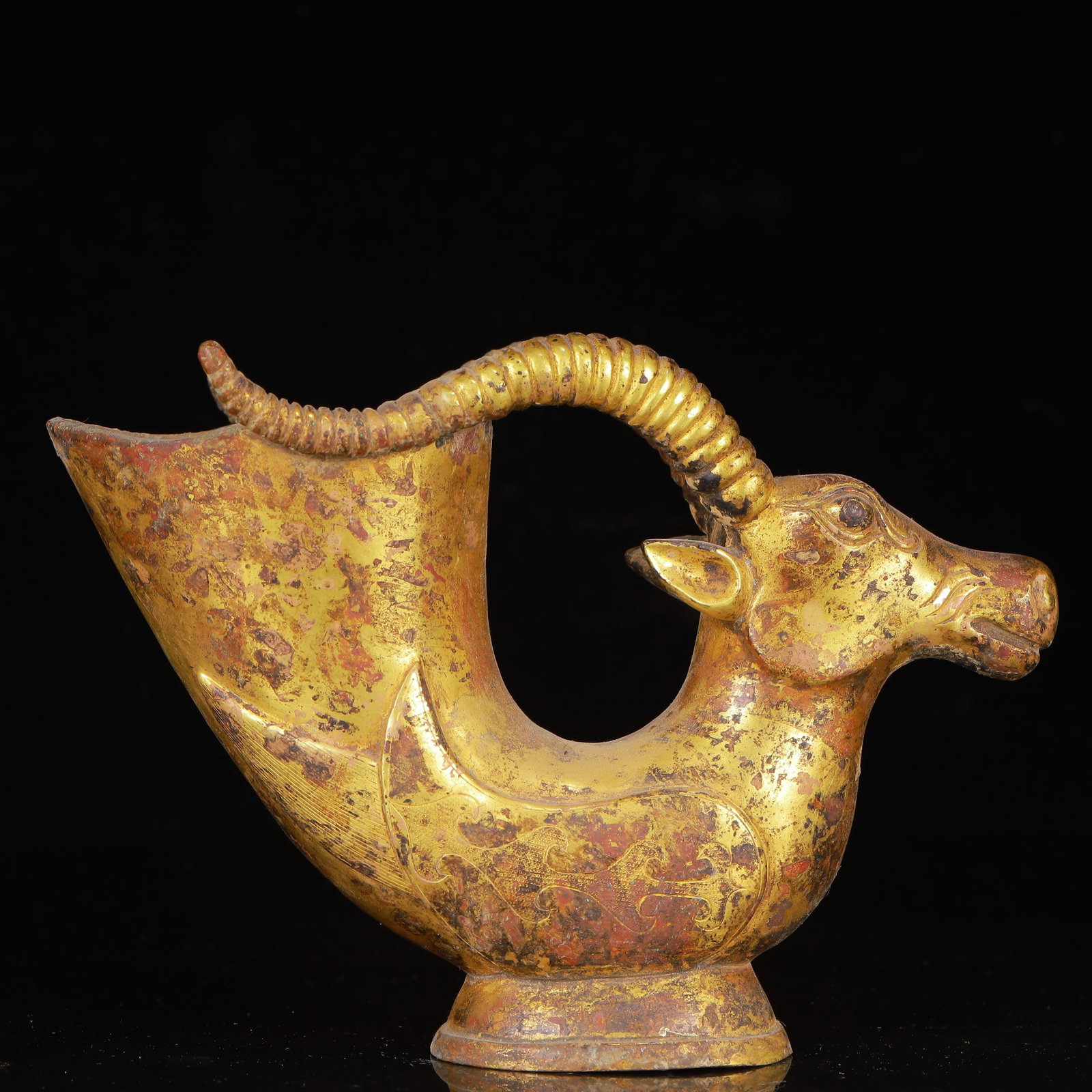 An Exquisite Gilt Bronze Sheep Cup - 6