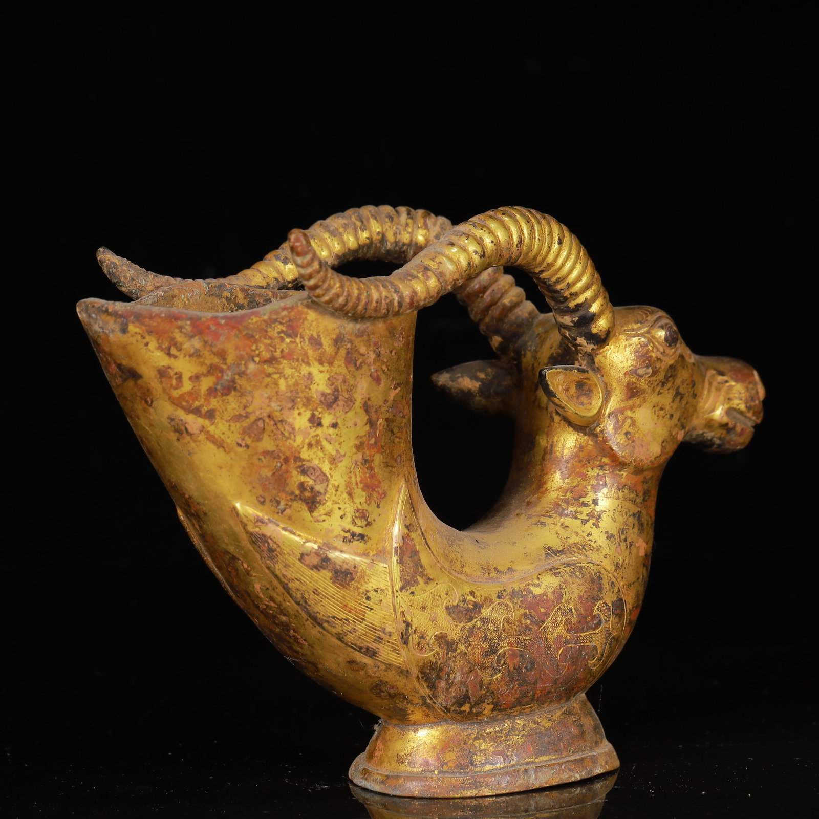 An Exquisite Gilt Bronze Sheep Cup - 9