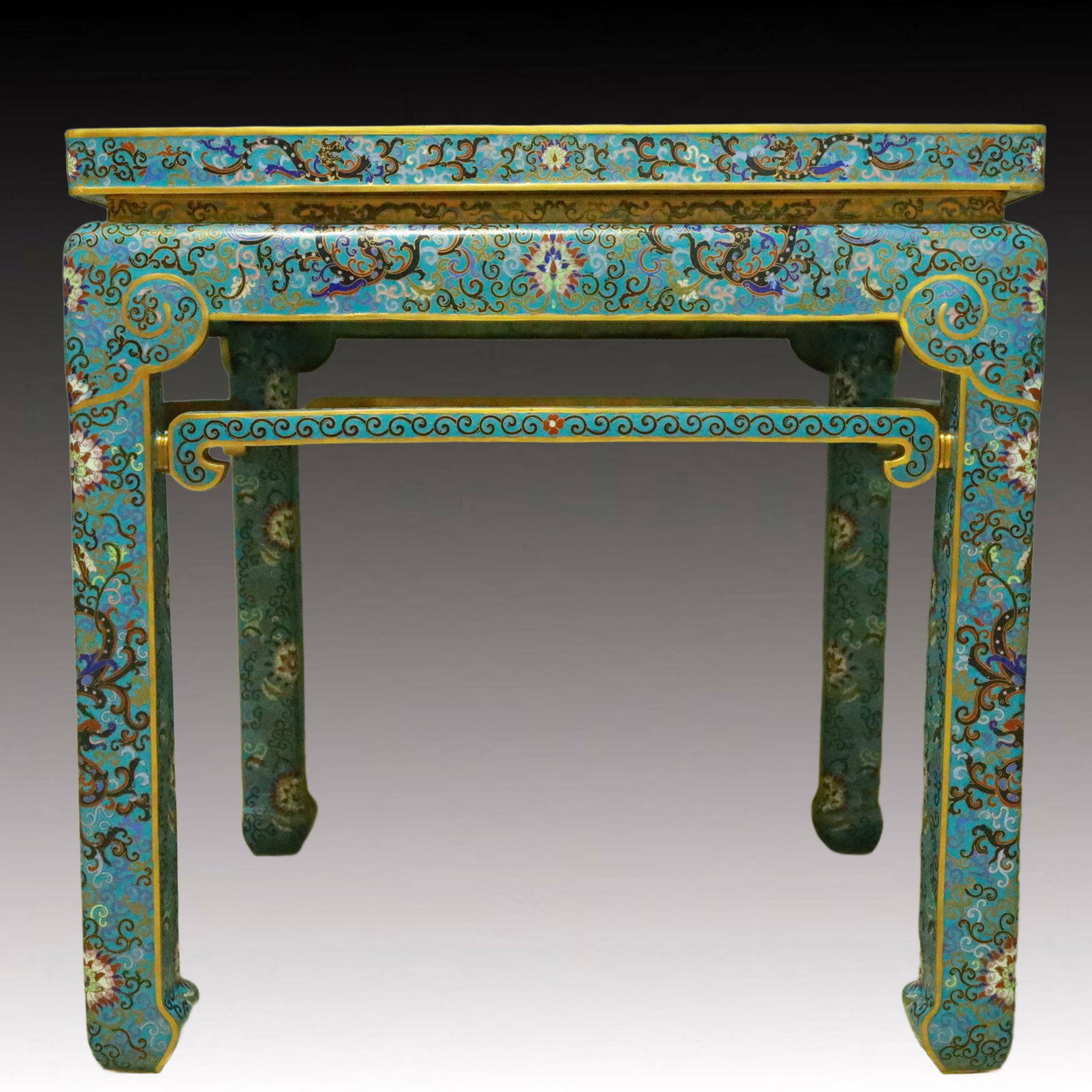 A Huge Cloisonne Lotus and Lion Pattern Table - 3