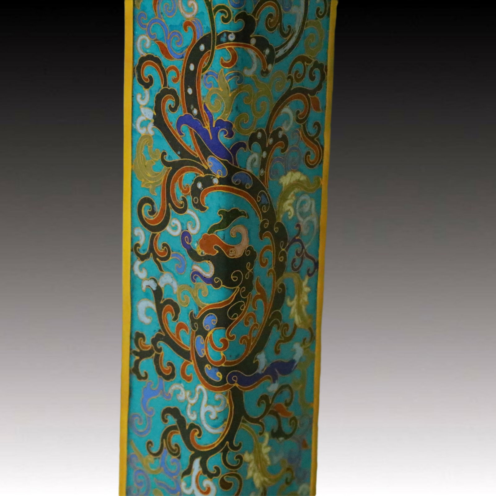 A Huge Cloisonne Lotus and Lion Pattern Table - 5