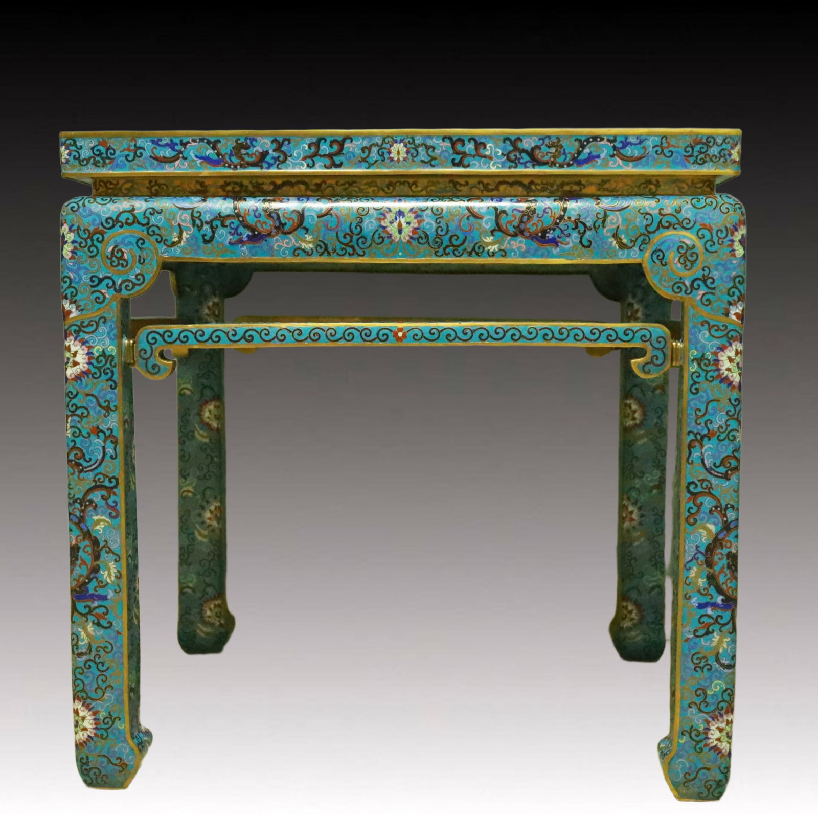 A Huge Cloisonne Lotus and Lion Pattern Table - 7