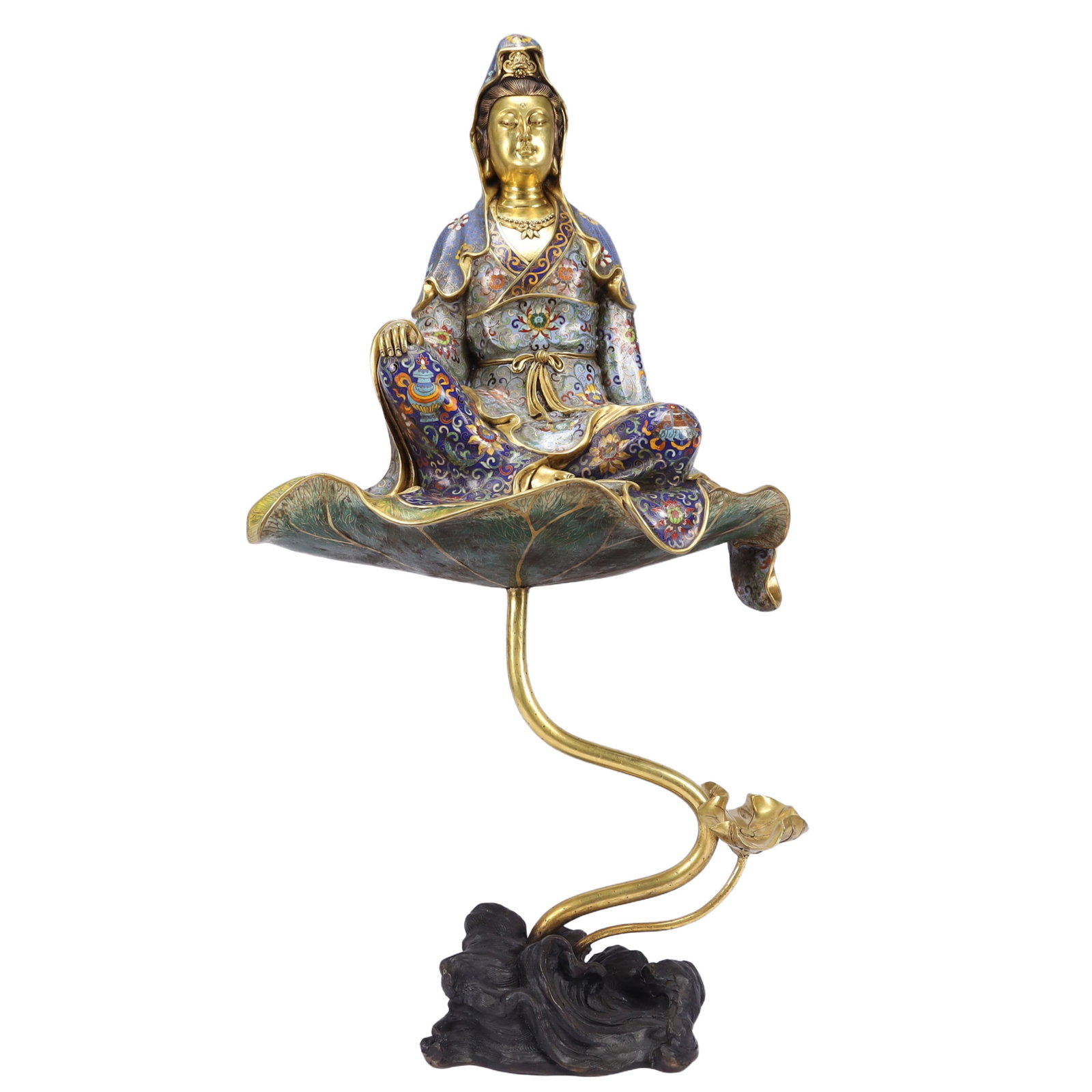 A Huge Cloisonne Lotus Pattern Avalokitesvara Ornament (1 of 13)