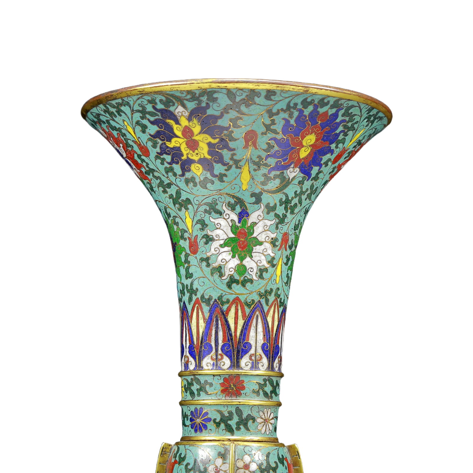 A Rare Cloisonne Lotus Pattern Vase - 5