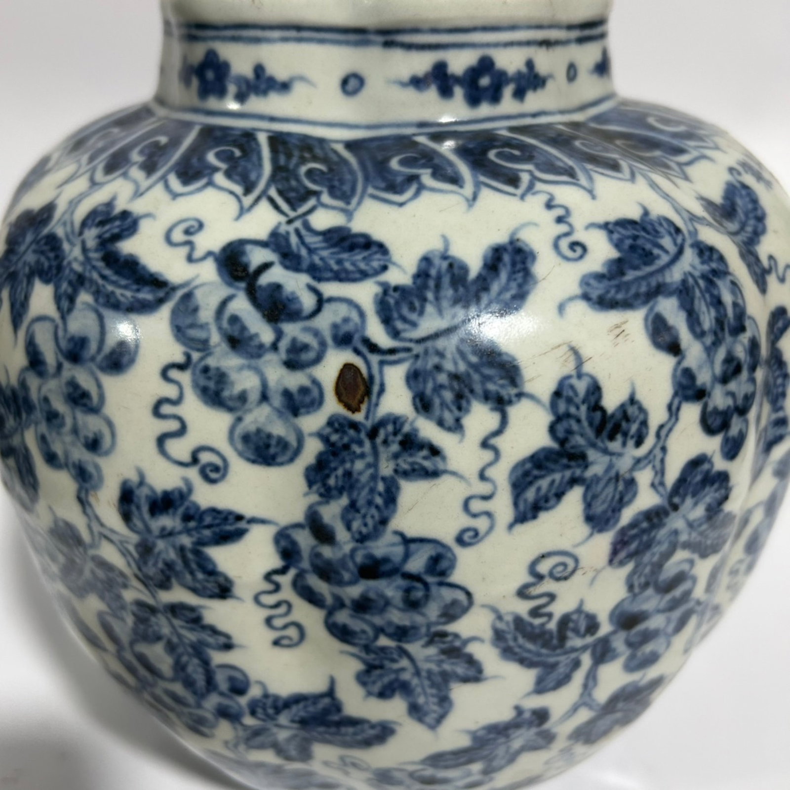 An Exquisite Blue and White Grapes Pattern Jar - 4