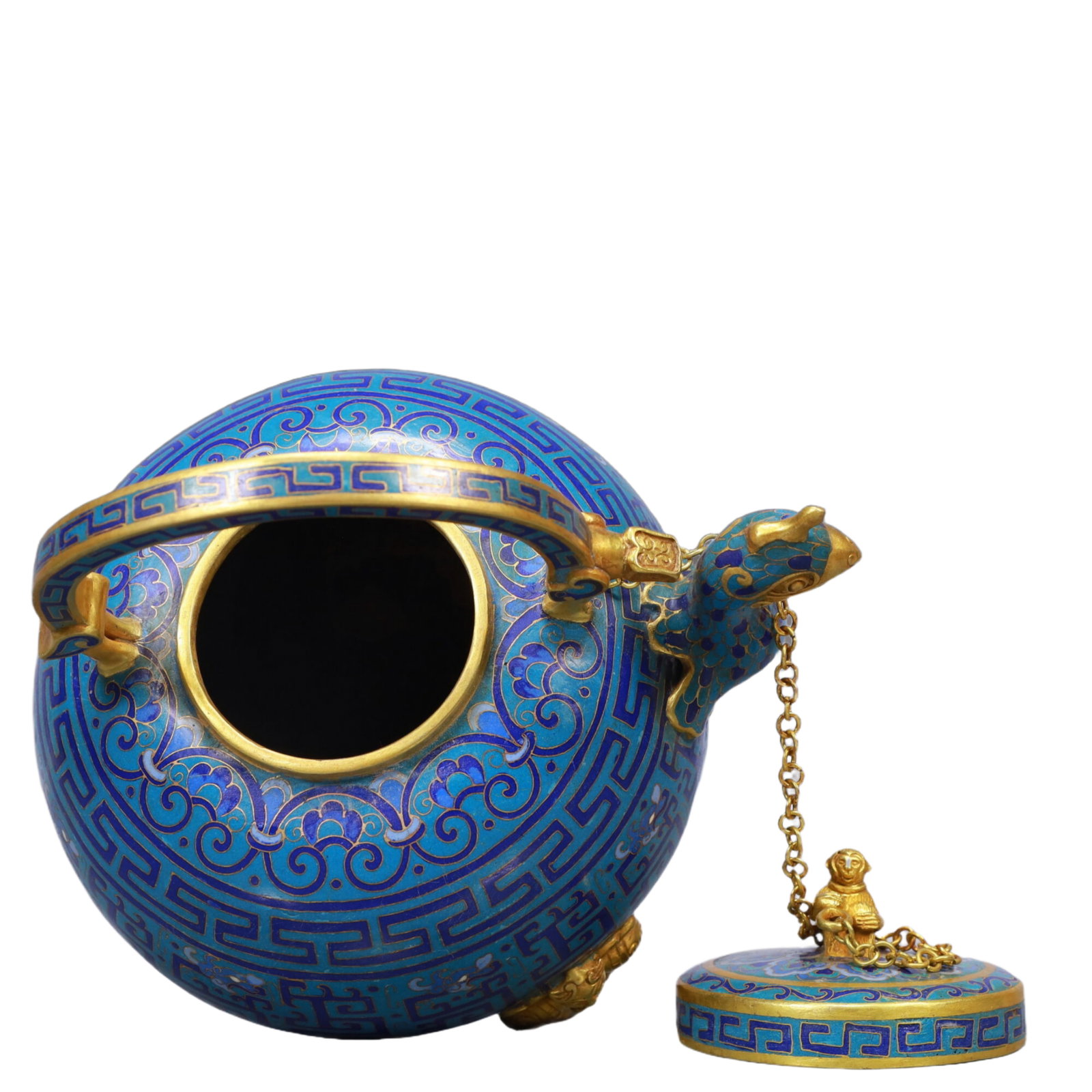 An Exquisite Cloisonne Phoenix Head Tripod Ewer - 10