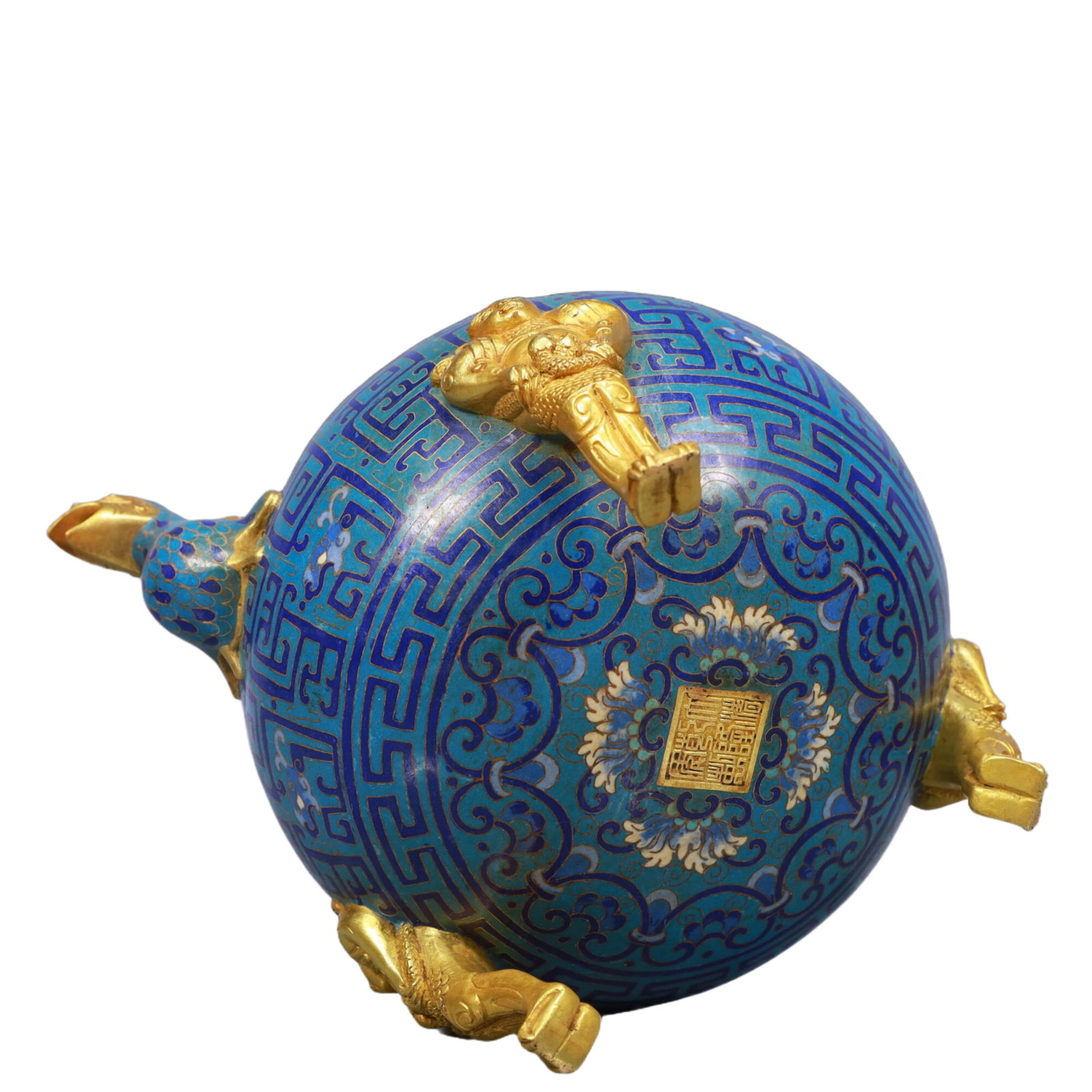 An Exquisite Cloisonne Phoenix Head Tripod Ewer - 11