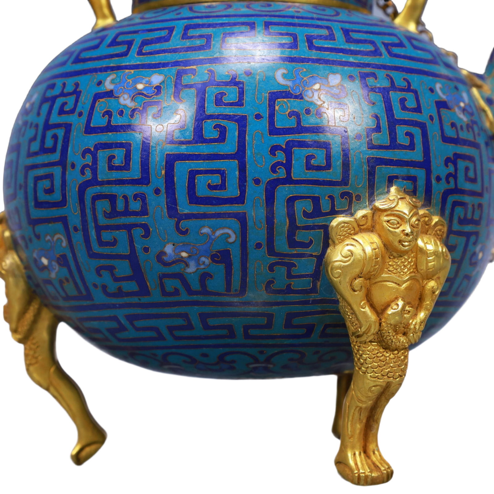 An Exquisite Cloisonne Phoenix Head Tripod Ewer - 3