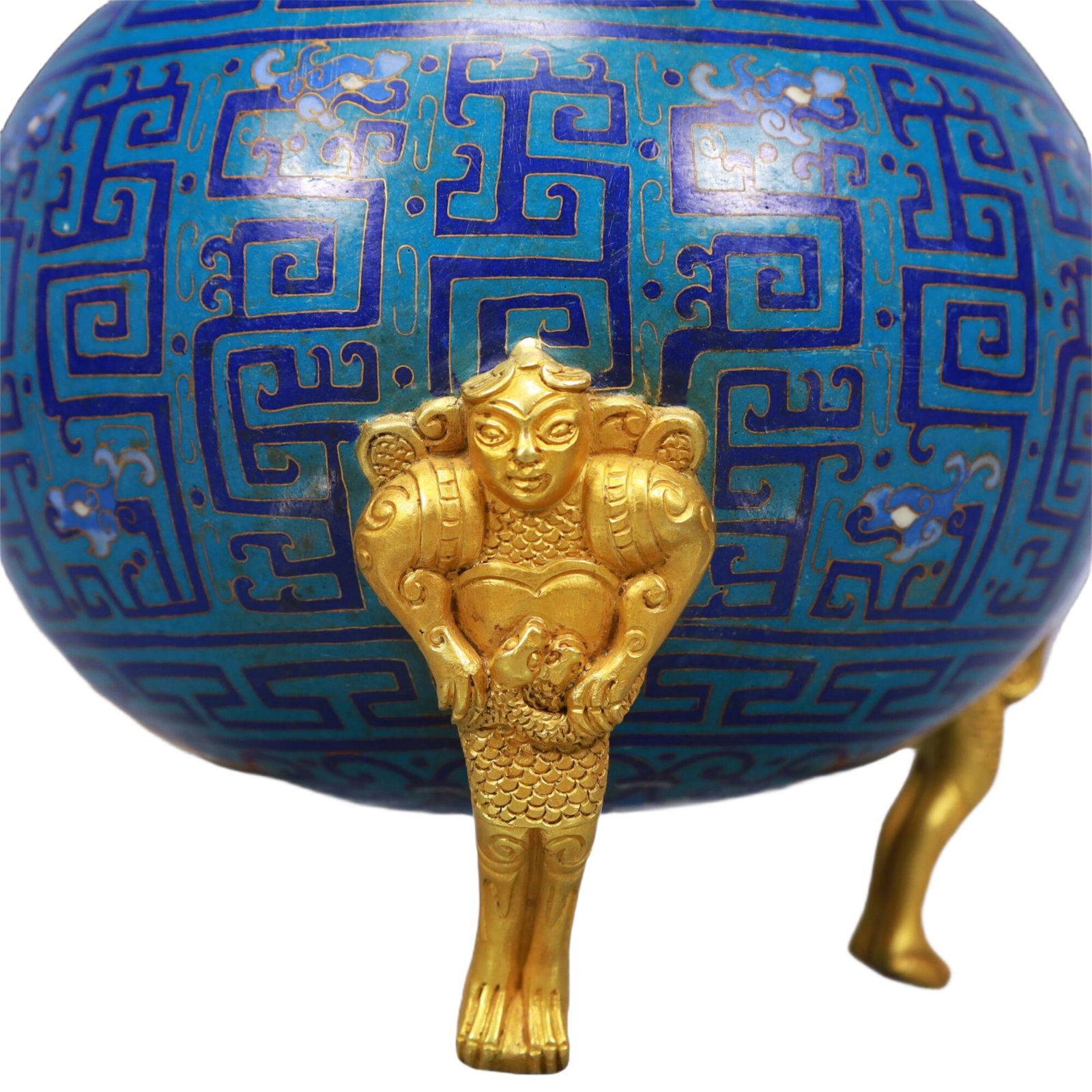 An Exquisite Cloisonne Phoenix Head Tripod Ewer - 9