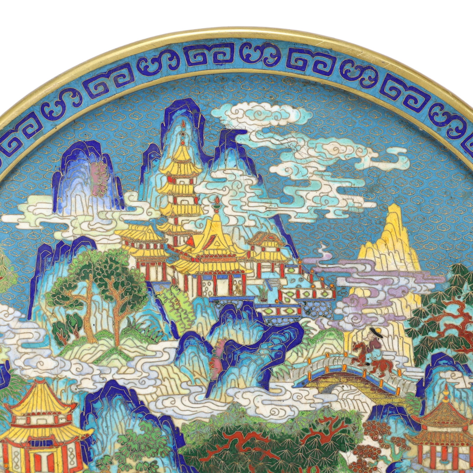 A Huge Cloisonne Landscape and Figure Pattern Table Screen - 3