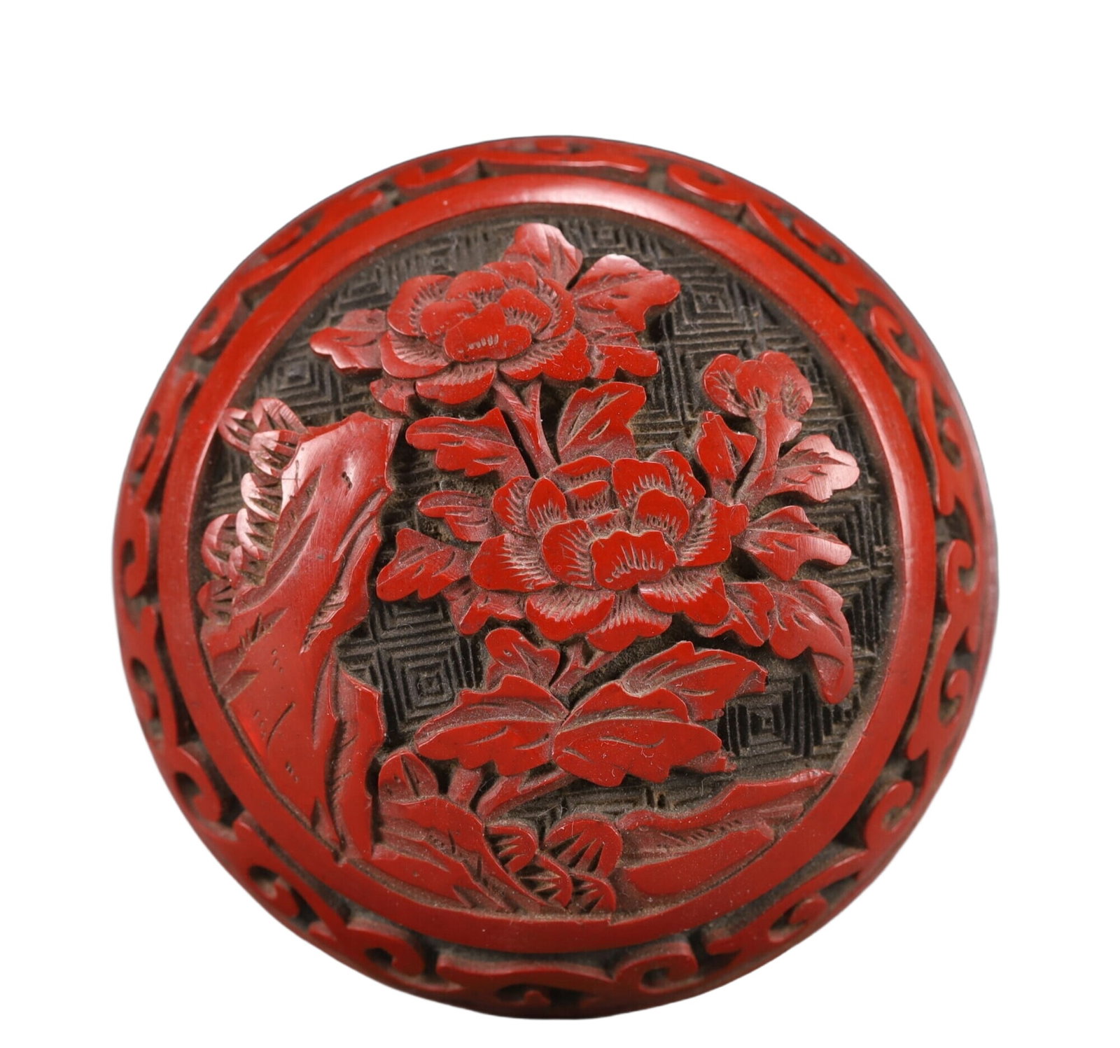 An Exquisite Carved Red Lacquer Flower Pattern Box - 5