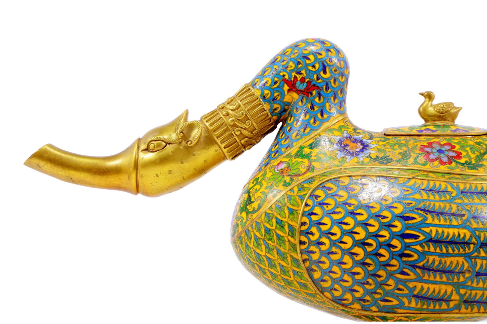 An Exquisite Cloisonne Duck-Form Box - 2