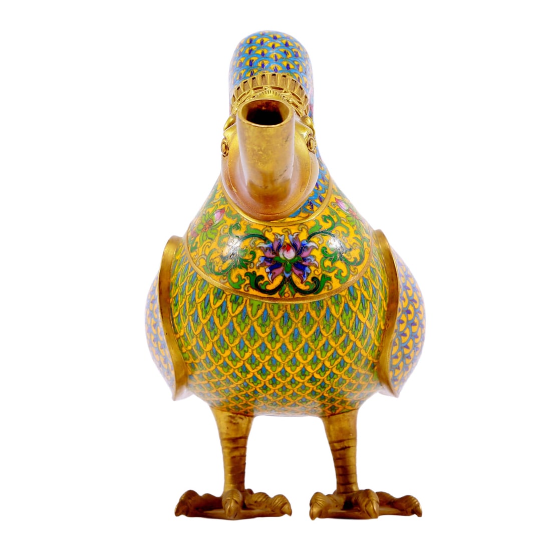An Exquisite Cloisonne Duck-Form Box - 5