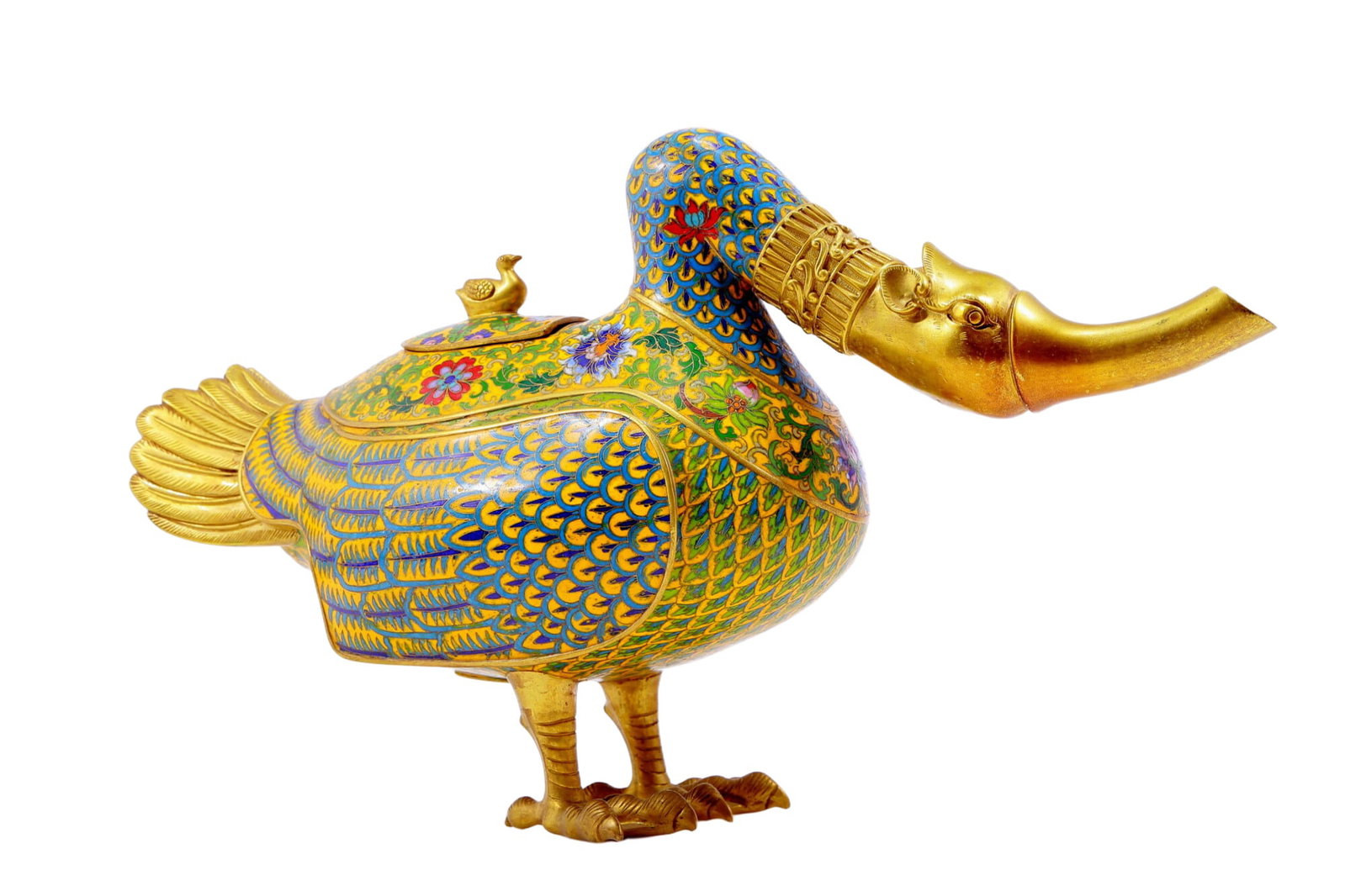 An Exquisite Cloisonne Duck-Form Box - 6