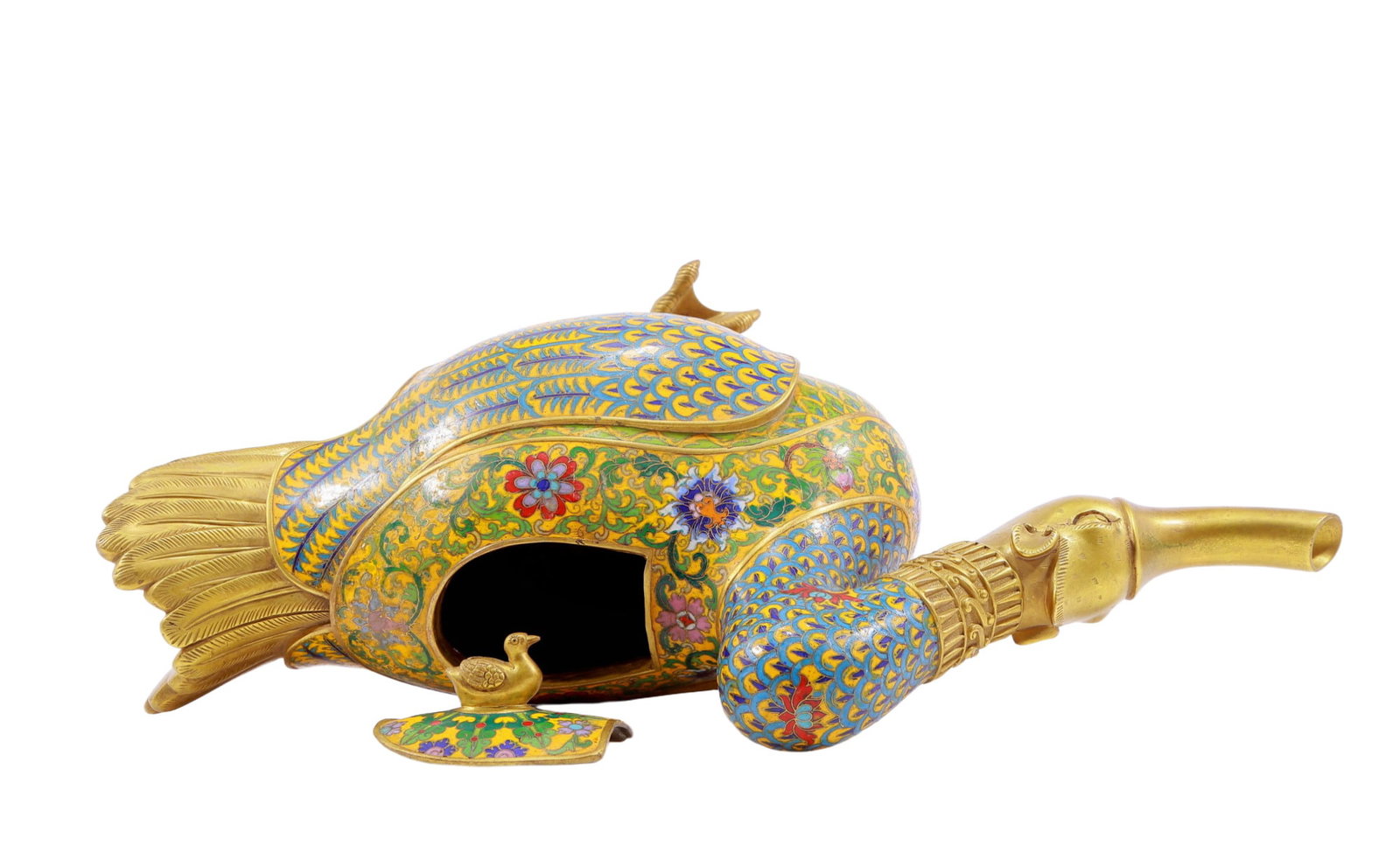 An Exquisite Cloisonne Duck-Form Box - 8