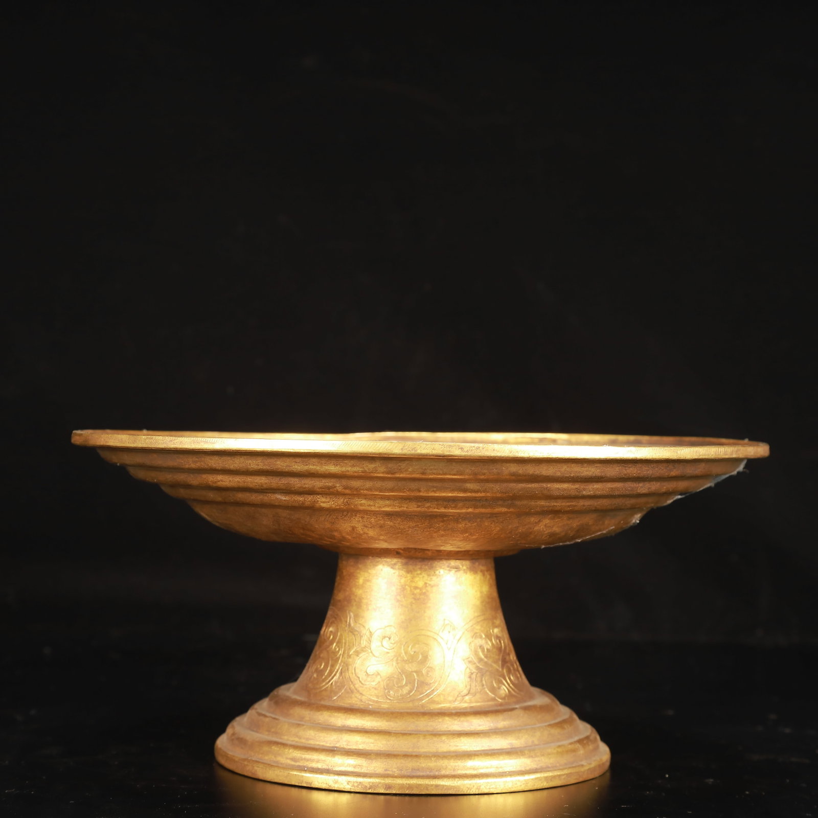 An Exquisite Gilt Bronze Eight Treasures Pattern Stem Plate - 3