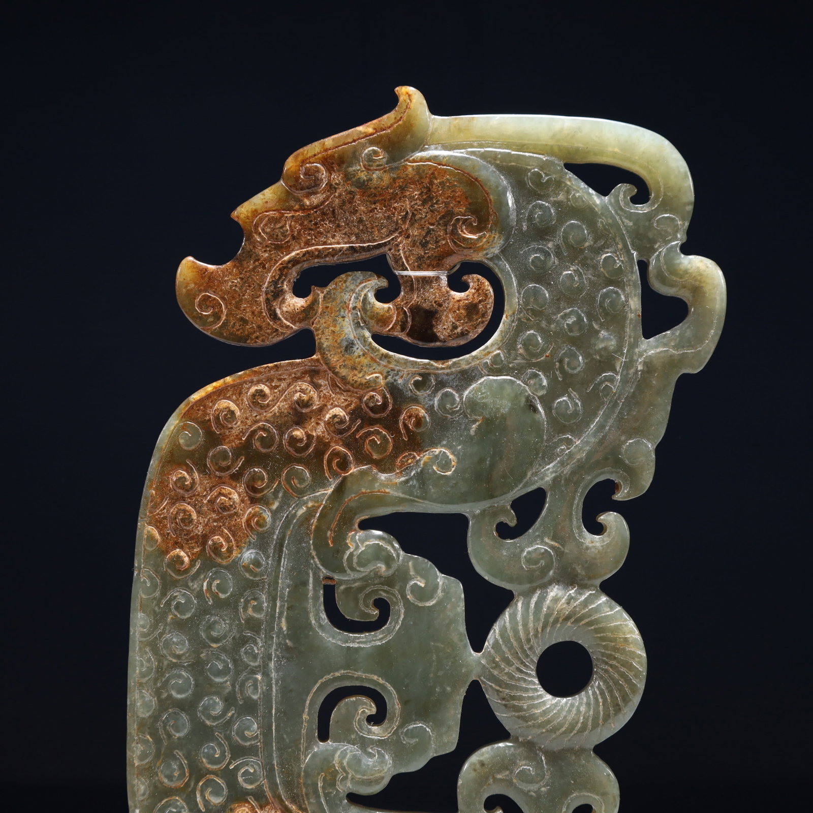 An Exquisite Green Jade Dragon Pattern Ornament - 2