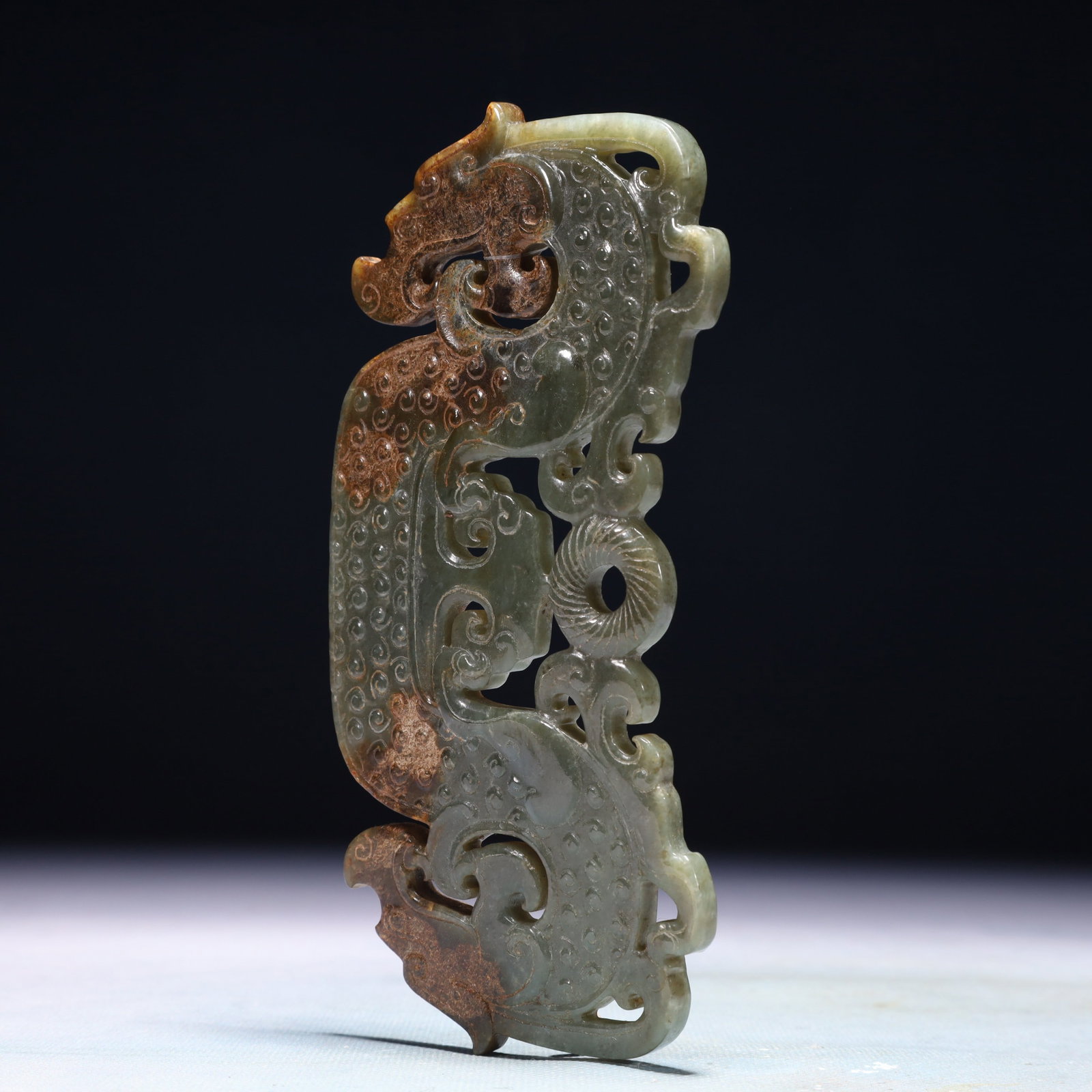 An Exquisite Green Jade Dragon Pattern Ornament - 4
