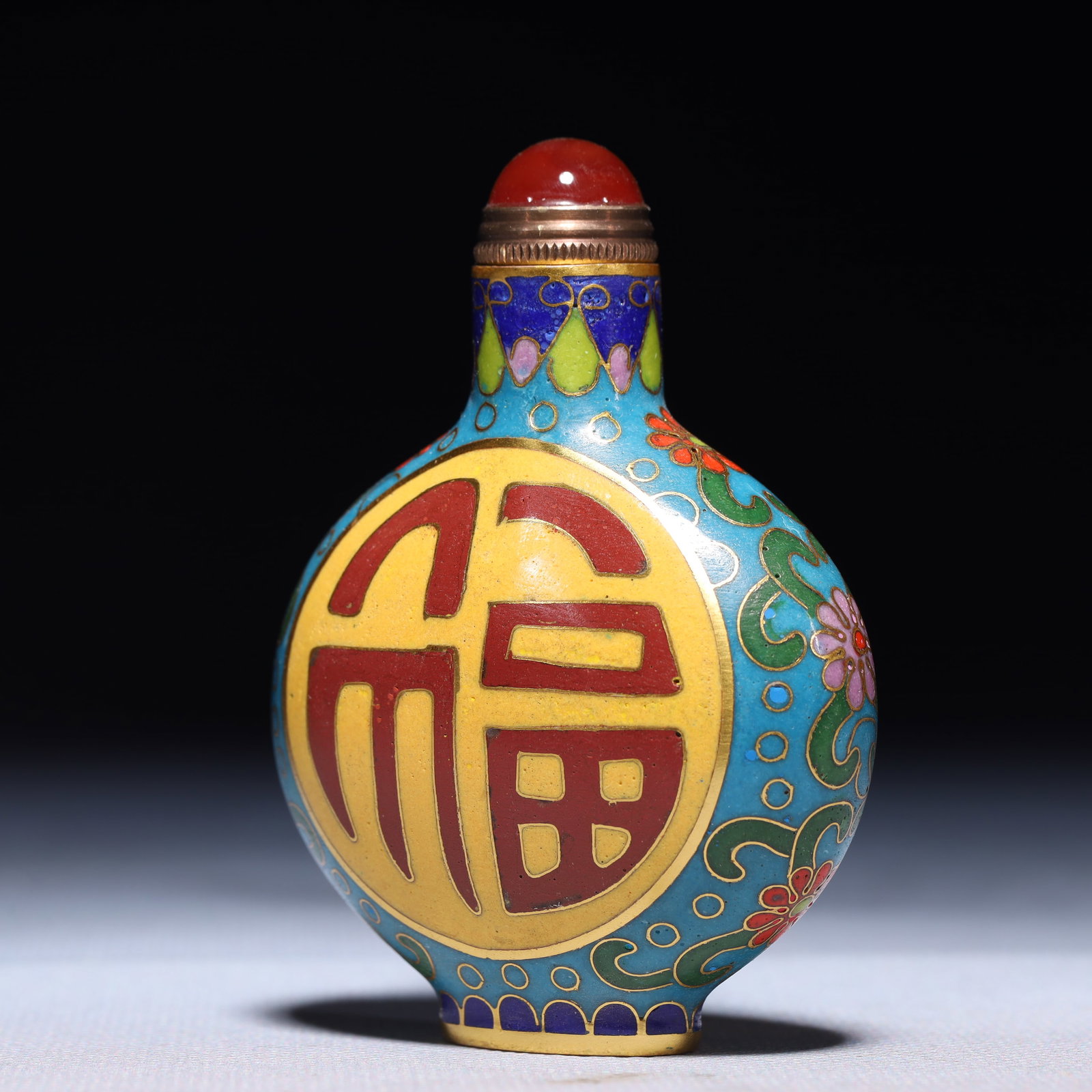 An Exquisite Cloisonne Lotus Pattern Snuff Bottle - 2