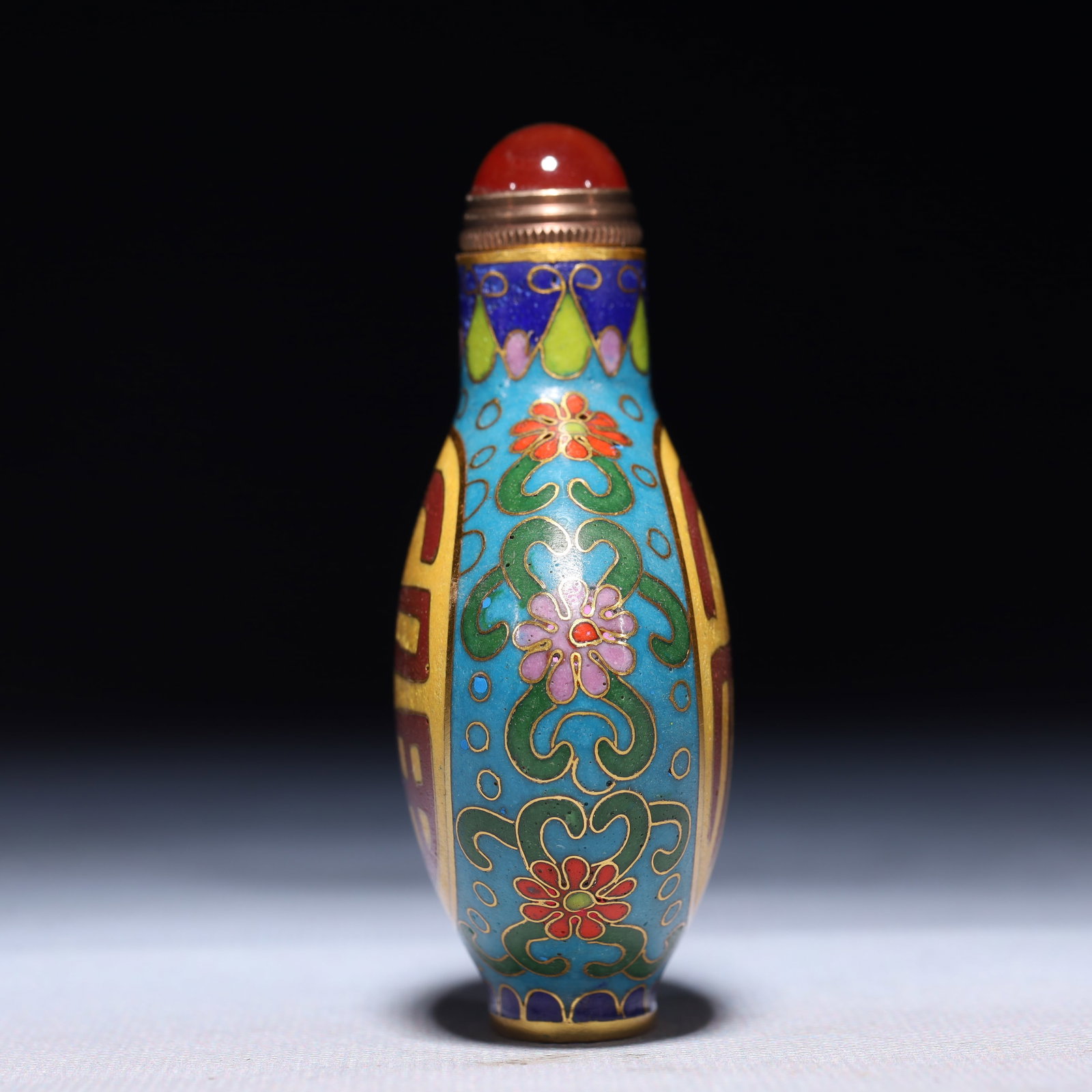 An Exquisite Cloisonne Lotus Pattern Snuff Bottle - 3