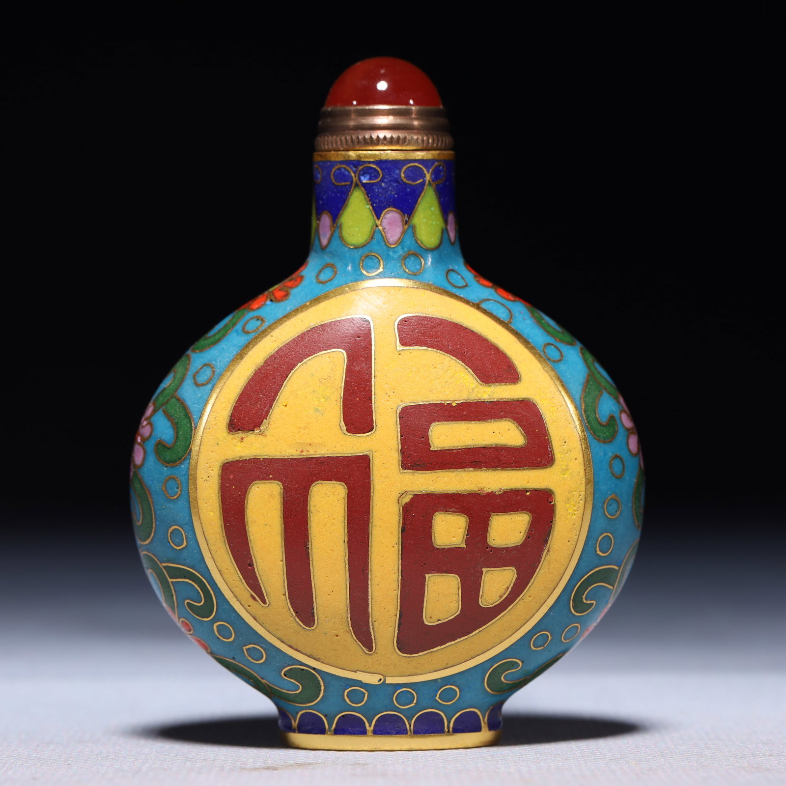 An Exquisite Cloisonne Lotus Pattern Snuff Bottle - 5