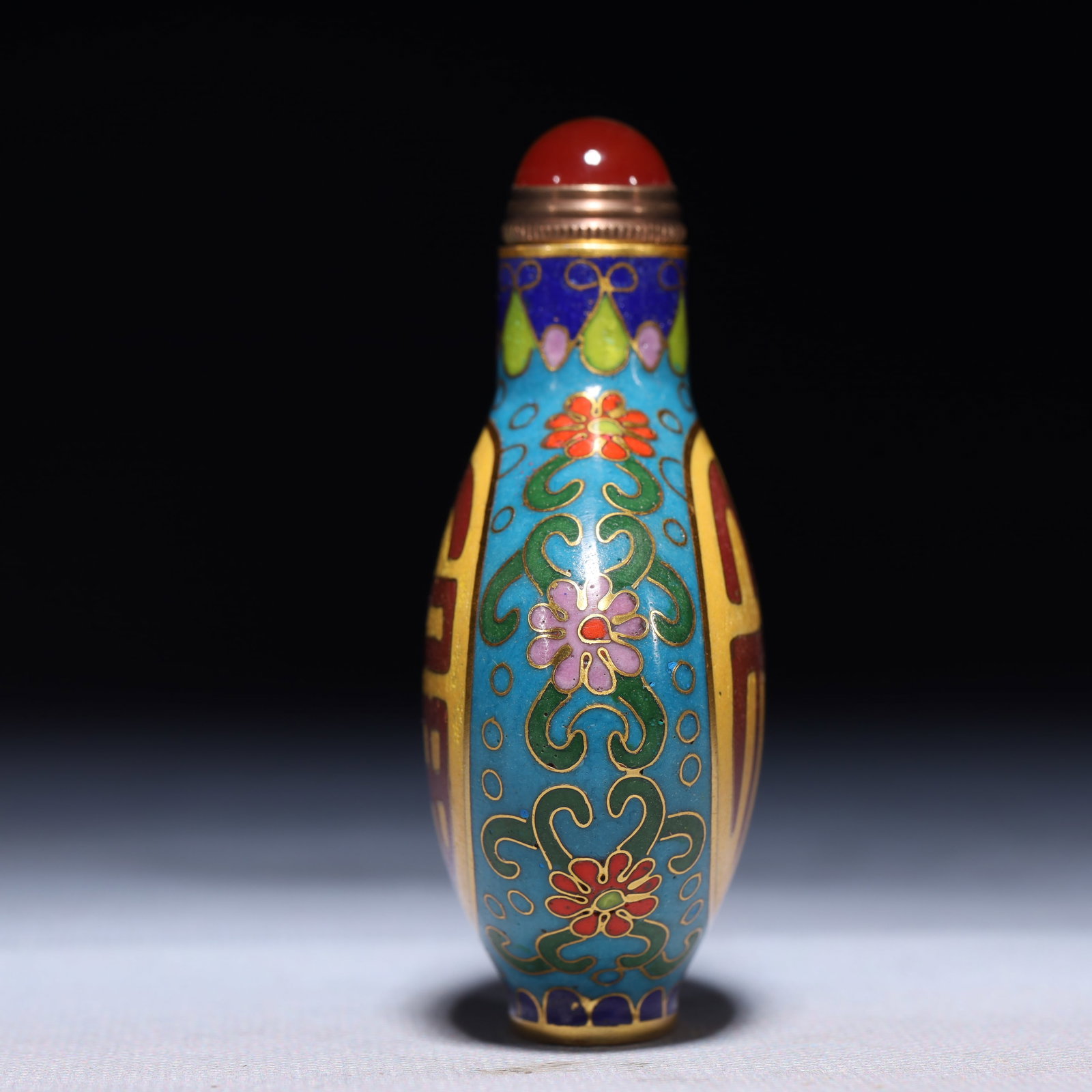 An Exquisite Cloisonne Lotus Pattern Snuff Bottle - 6