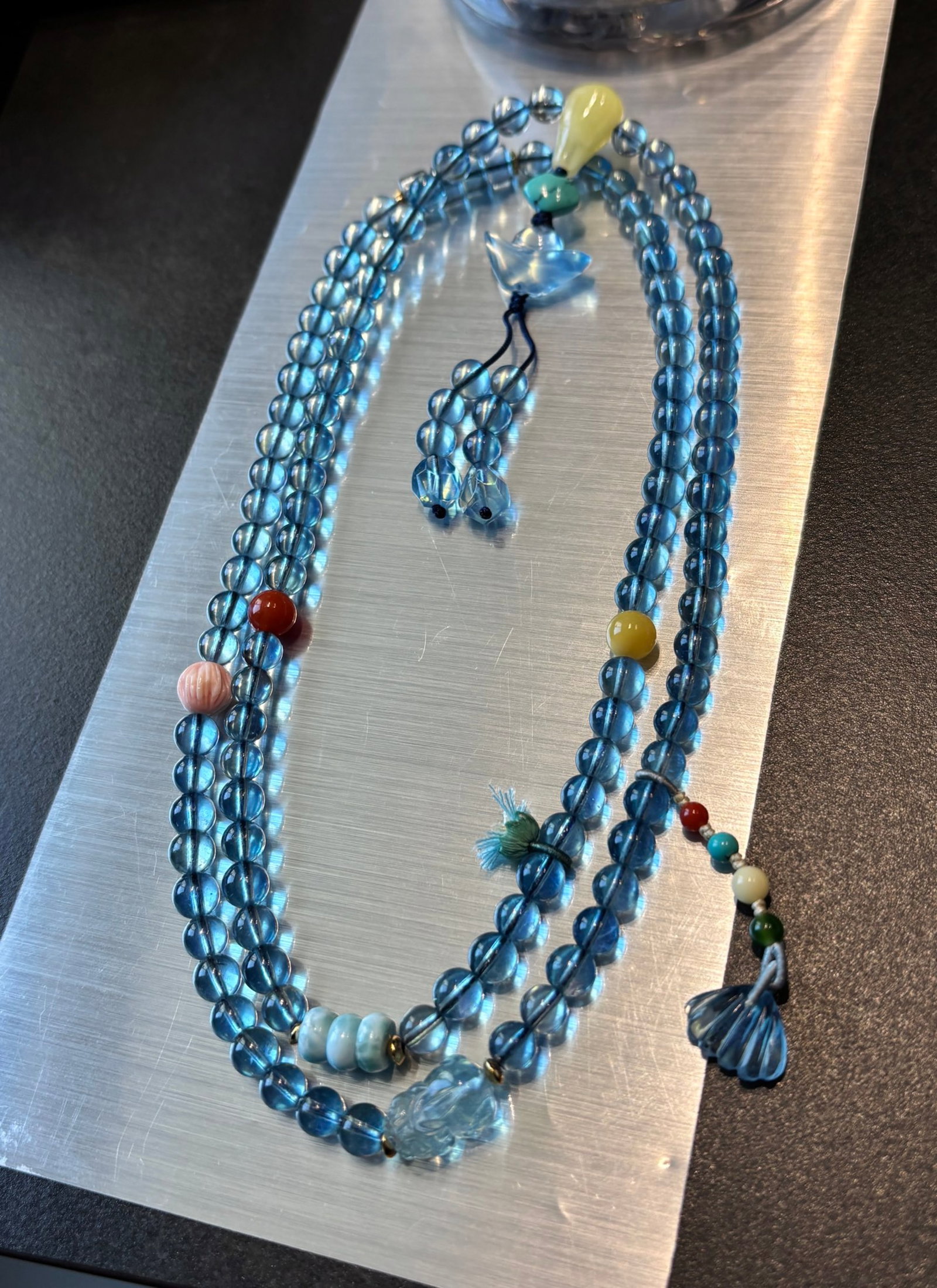 An Exquisite Aquamarine Bracelets: An Exquisite Aquamarine Bracelets,Size:6.2mm,Weight:48.9g 海蓝宝手串