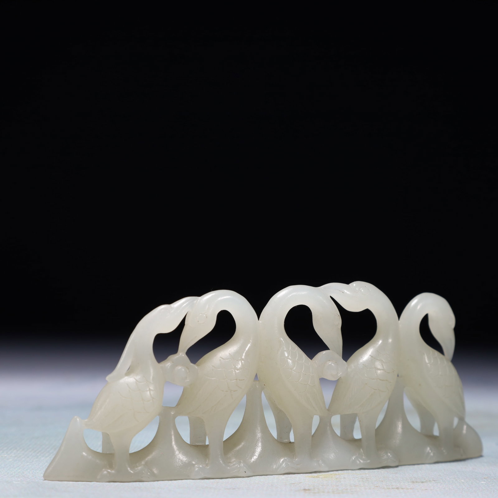 An Exquisite White Jade Crane Brush Holder - 5
