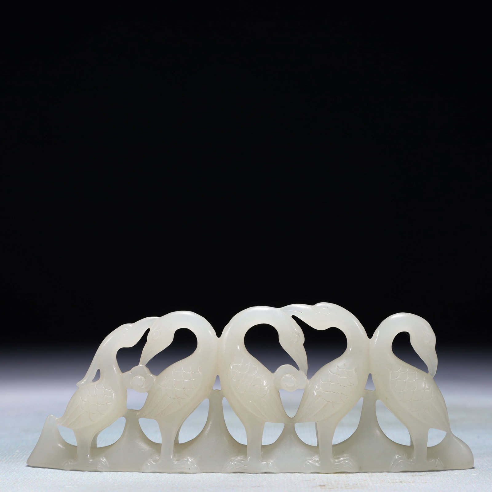 An Exquisite White Jade Crane Brush Holder - 6