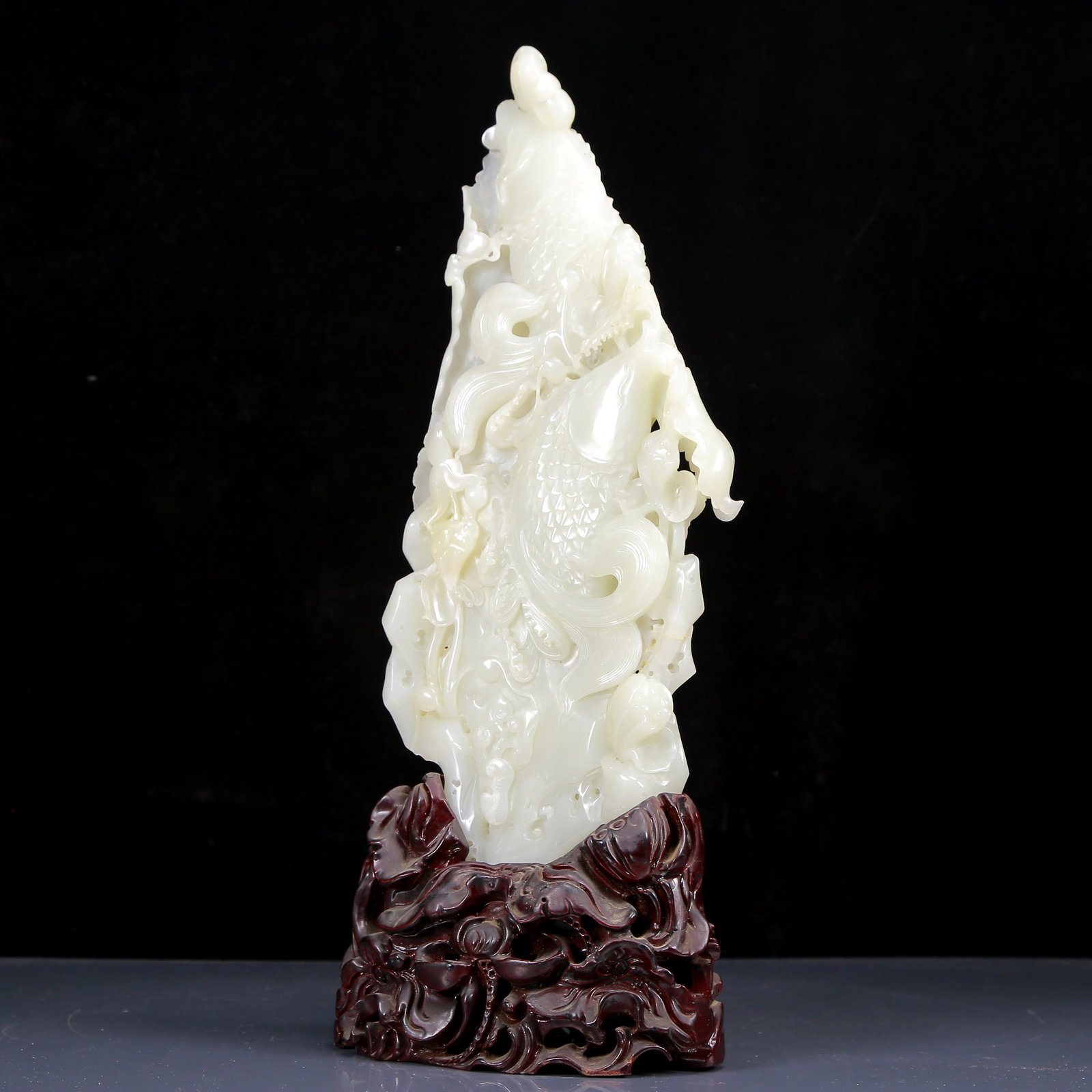 A Huge White Jade Fish Pattern Ornament - 4