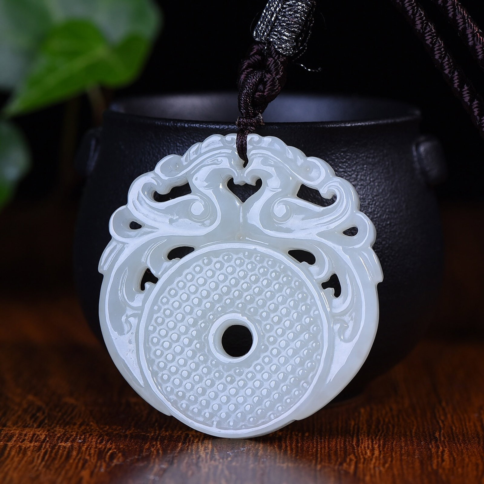 An Exquisite White Jade Phoenix Pattern Pendant - 2