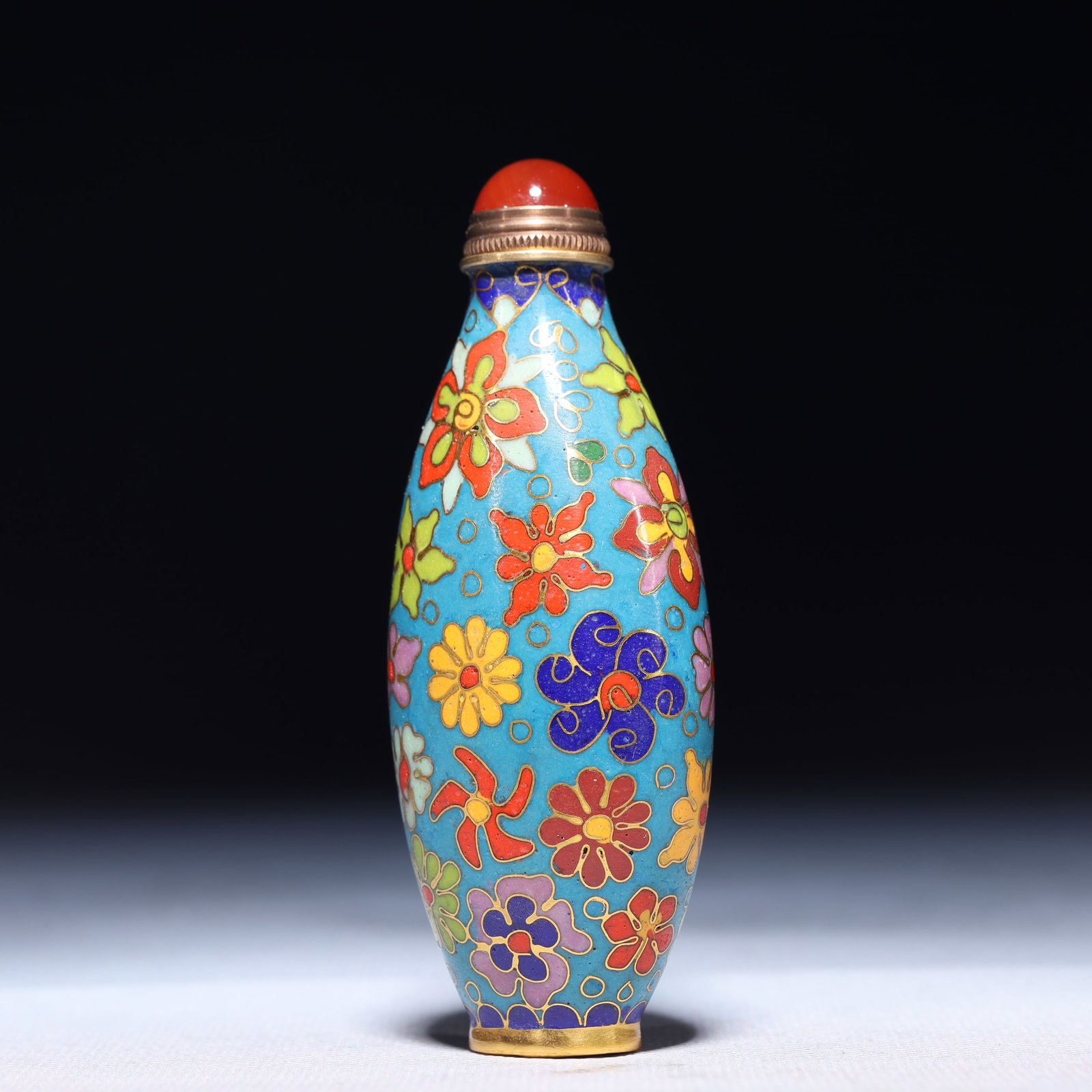 An Exquisite Cloisonne Flower Pattern Snuff Bottle - 2