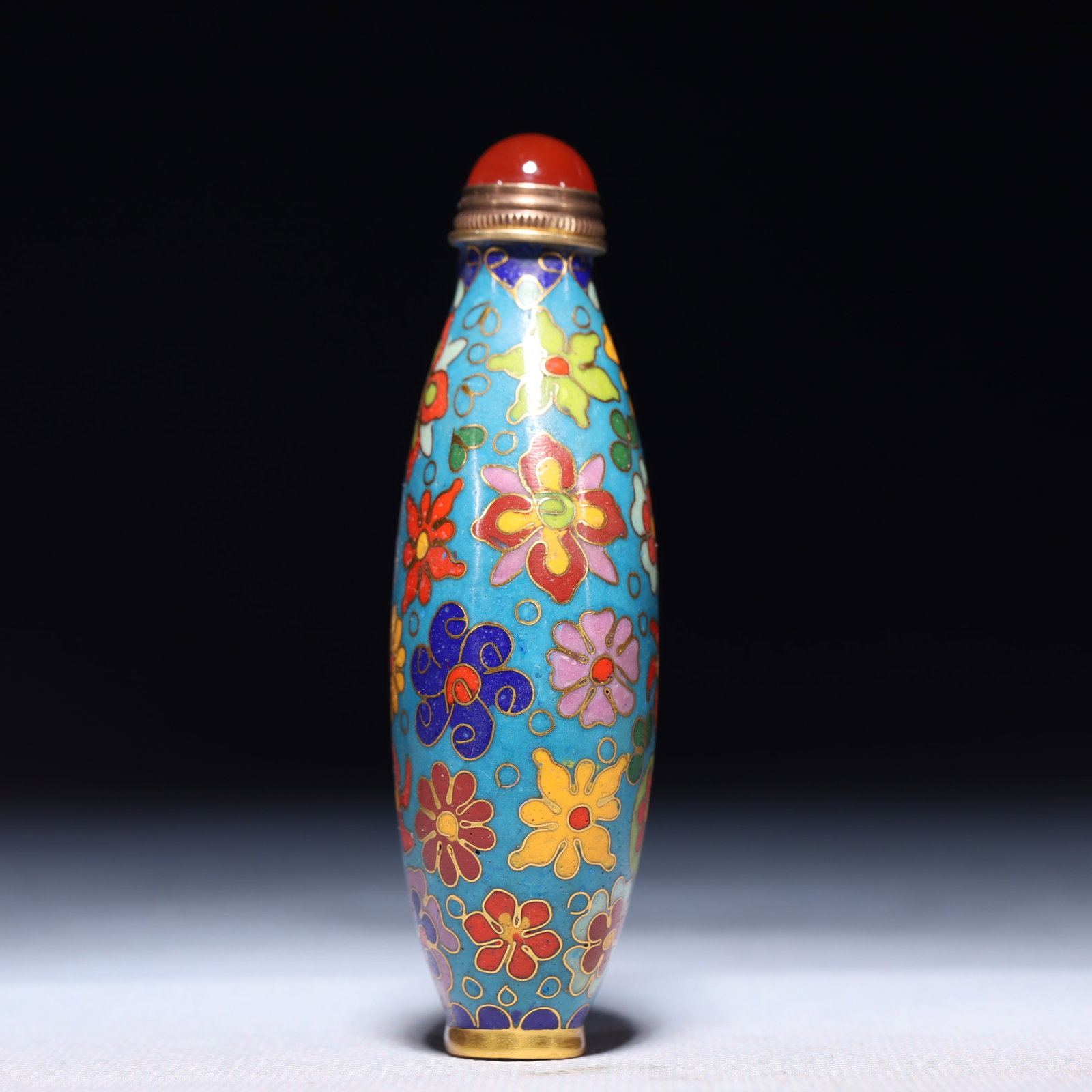An Exquisite Cloisonne Flower Pattern Snuff Bottle - 3