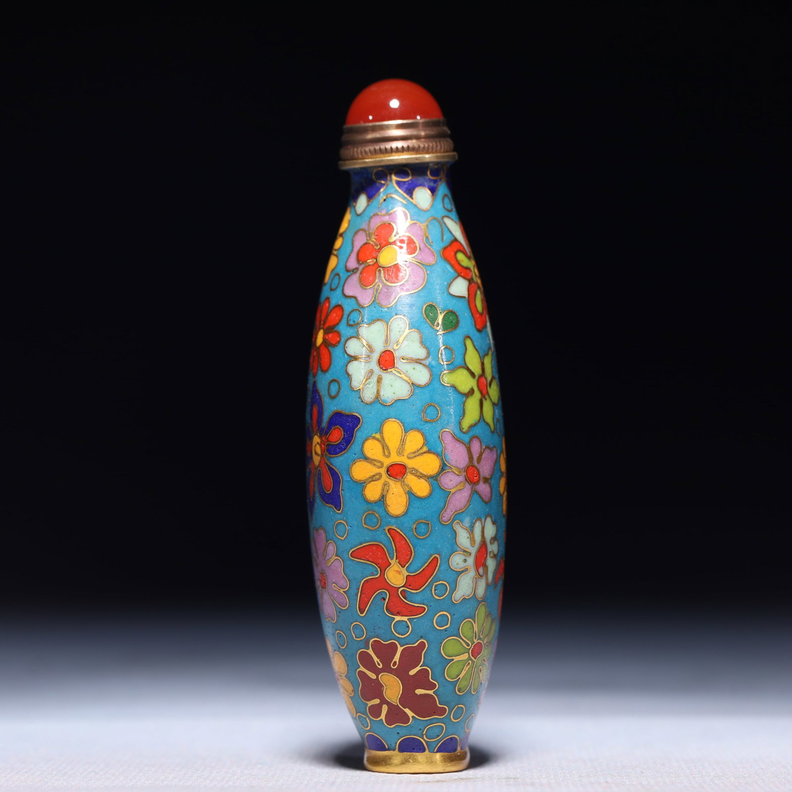 An Exquisite Cloisonne Flower Pattern Snuff Bottle - 6