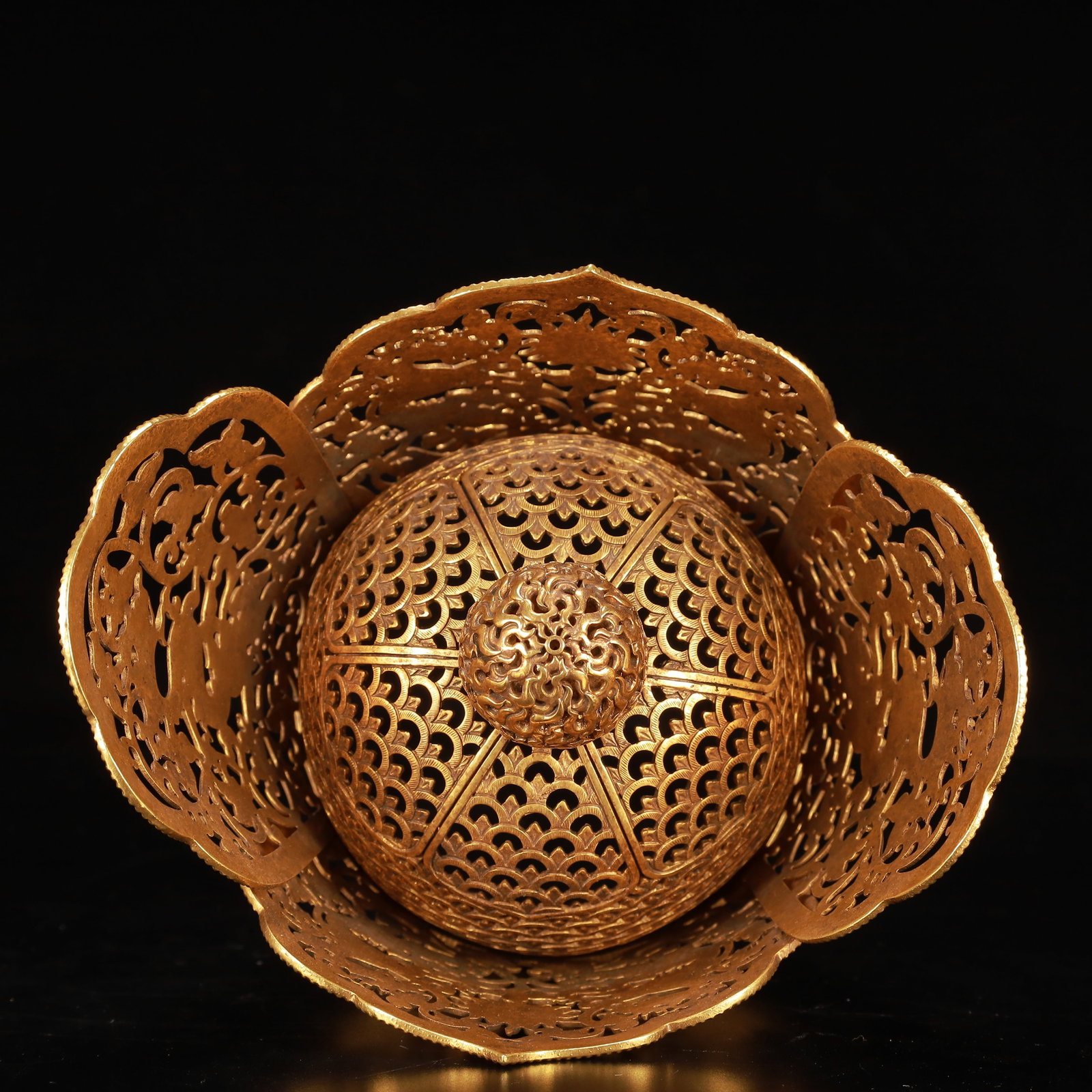 An Exquisite Cloisonne Gilt Dragon coronet - 5