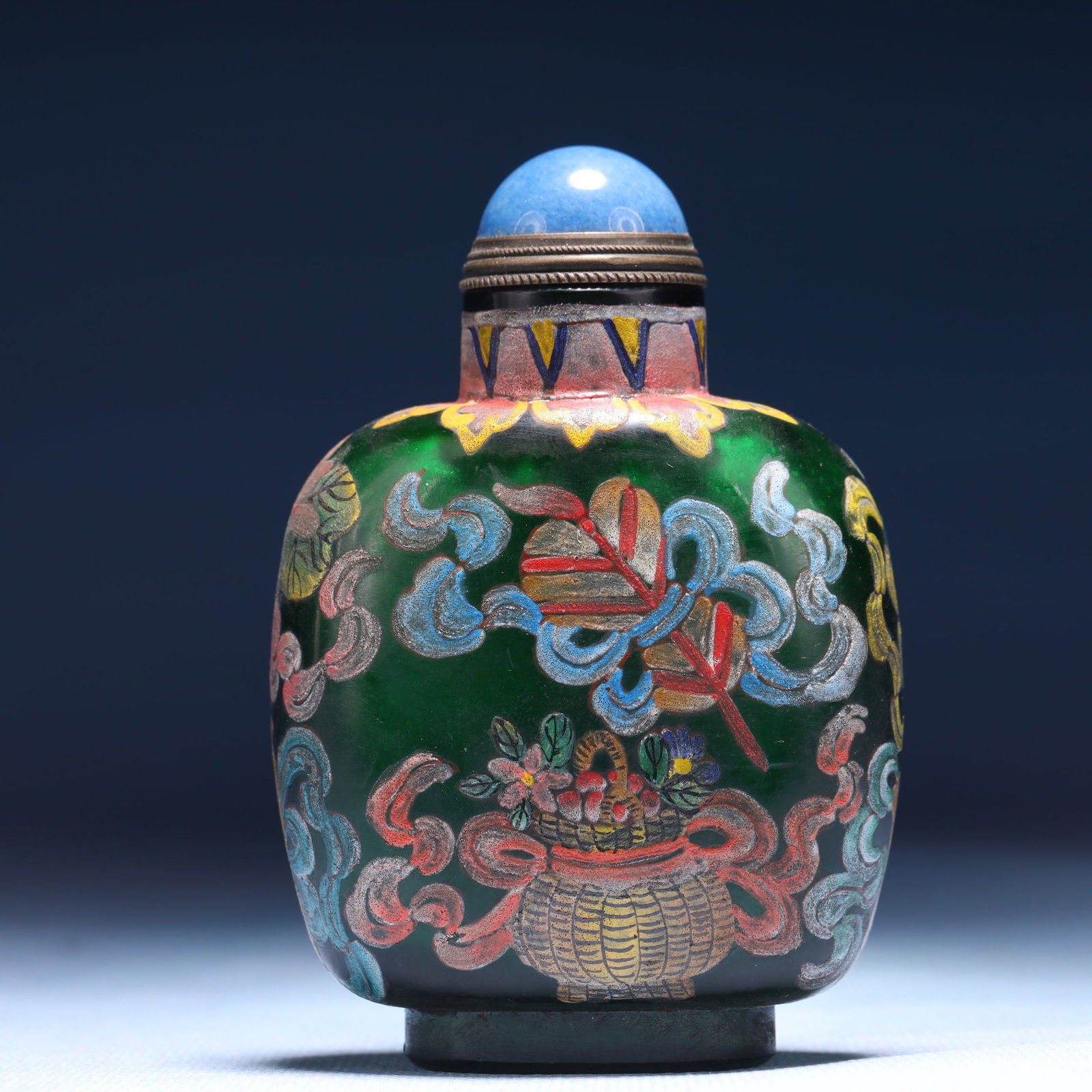 An Exquisite Glass Eight Treasures Pattern Snuff Bottle - 5