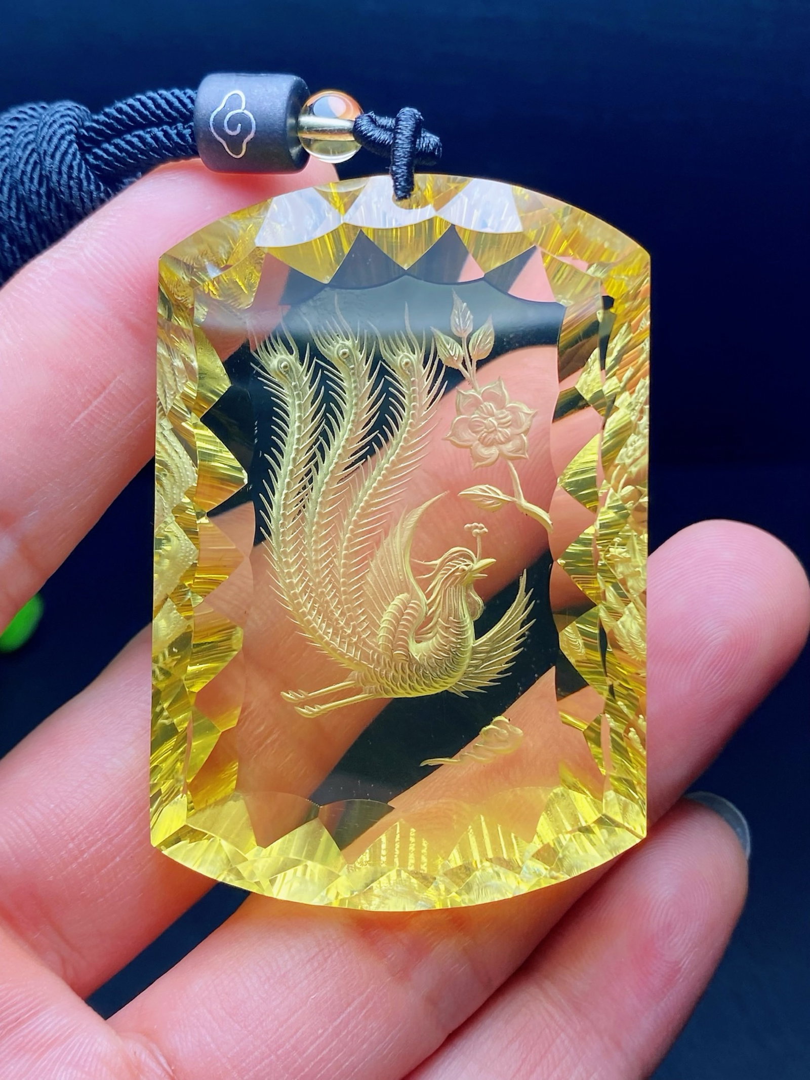 An Exquisite Crystal Phoenix Pattern Pendant - 3