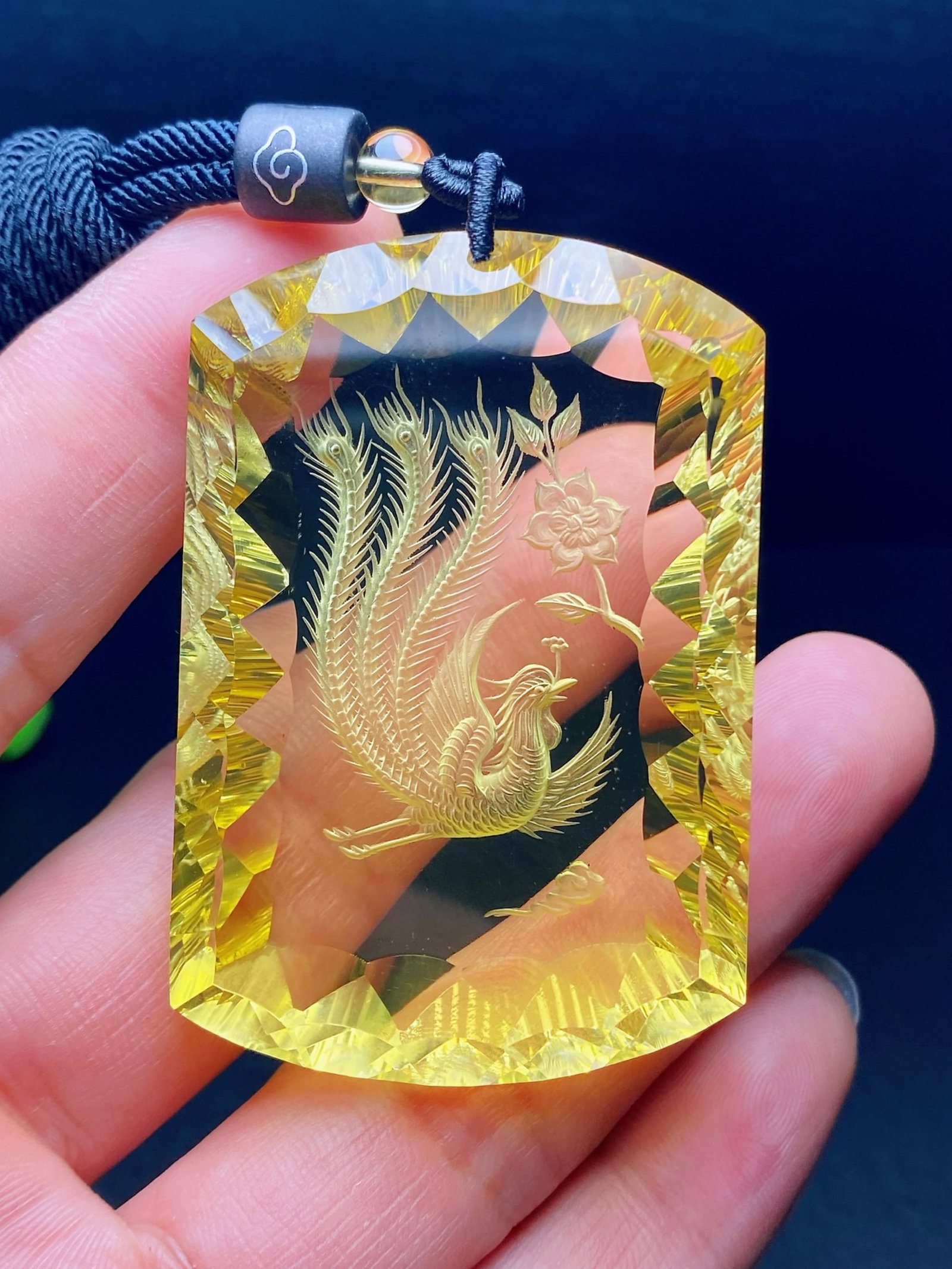 An Exquisite Crystal Phoenix Pattern Pendant - 4