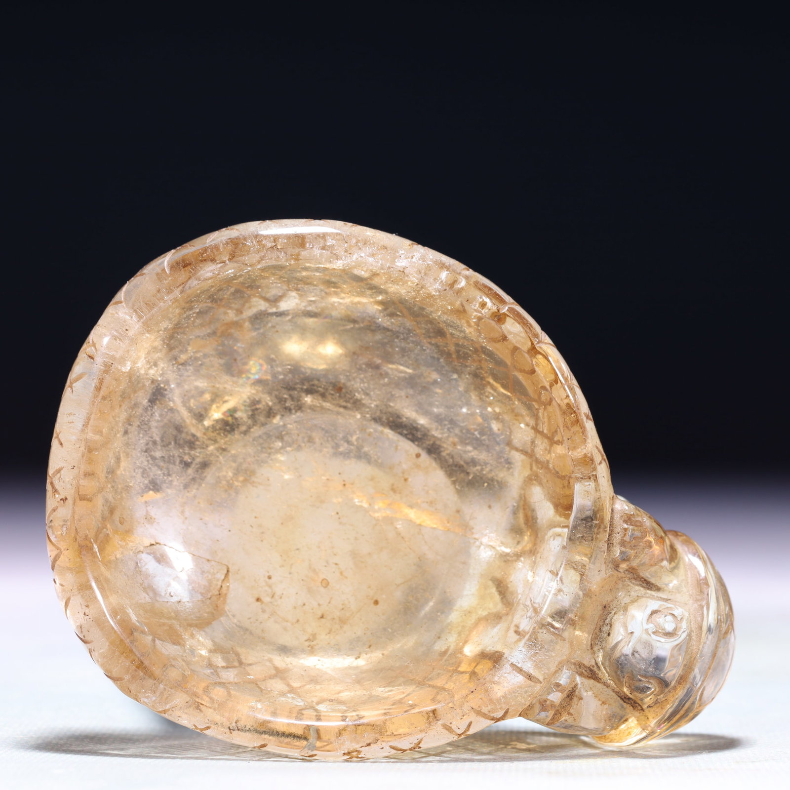 An Exquisite Crystal Turtle Pattern Brush Washer - 7