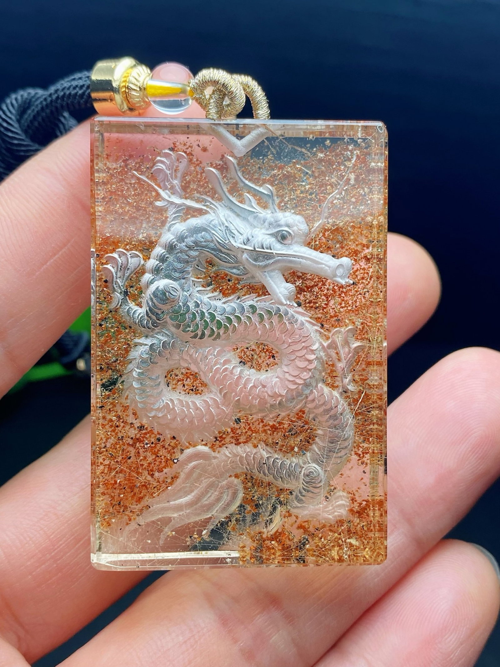 An Exquisite Crystal Dragon Pattern Pendant - 2